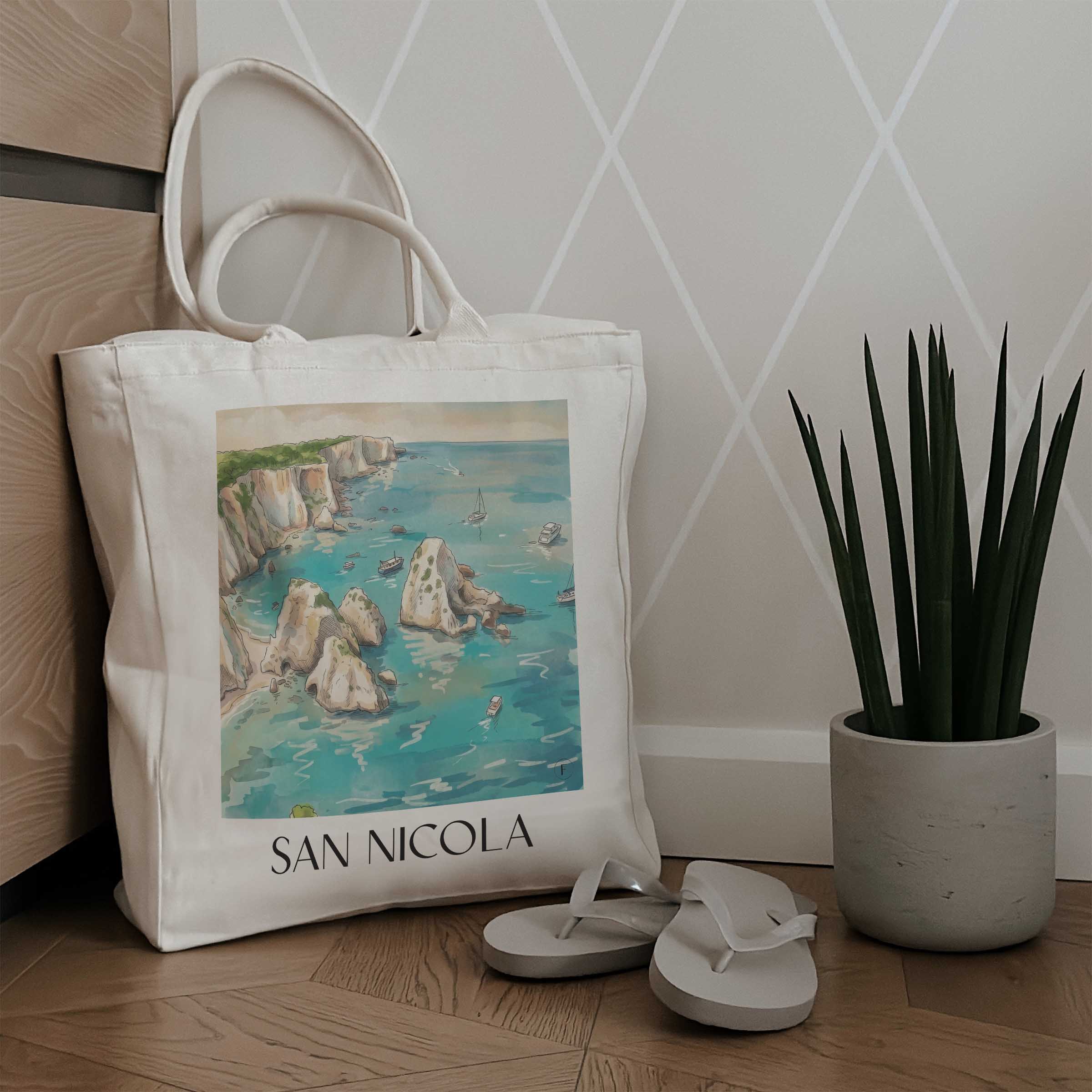san-nicola-tremiti-italien-einkaufstasche-aquarell