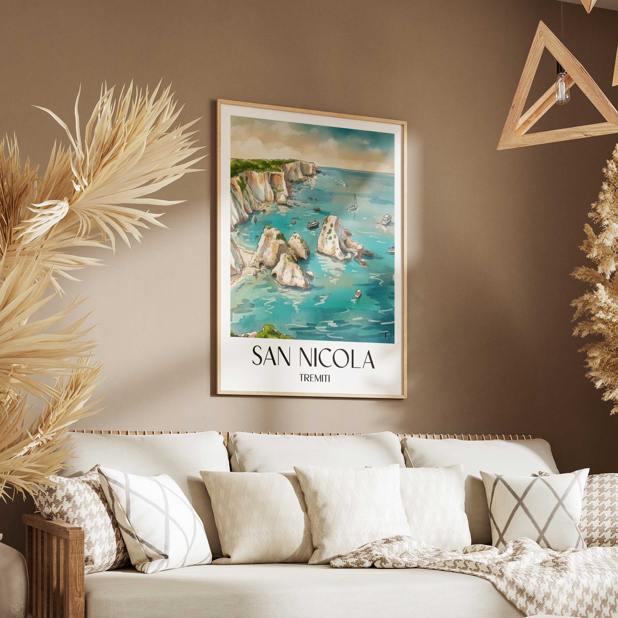 san-nicola-tremiti-italien-poster-aquarell