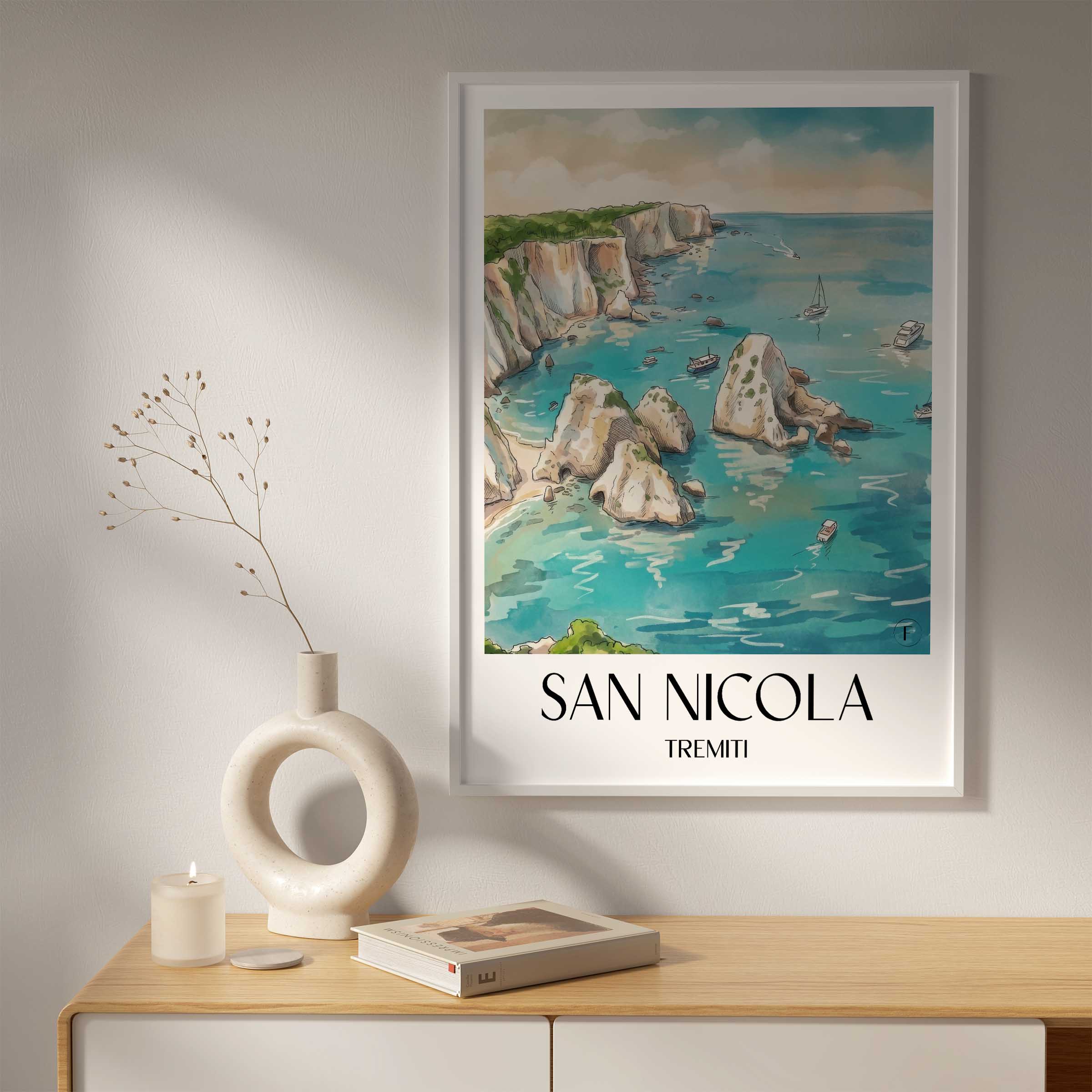san-nicola-tremiti-italien-poster-aquarell