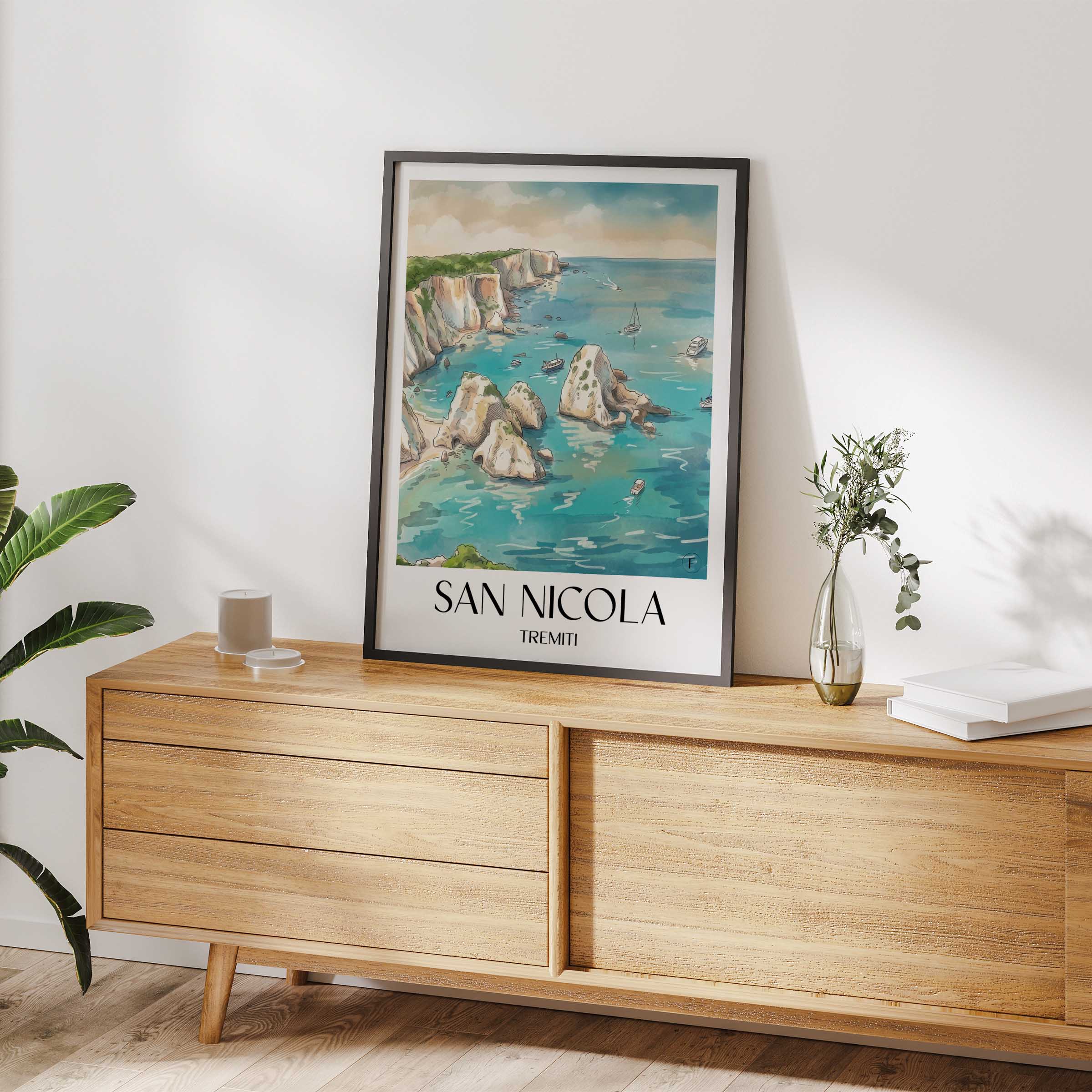 san-nicola-tremiti-italien-poster-aquarell