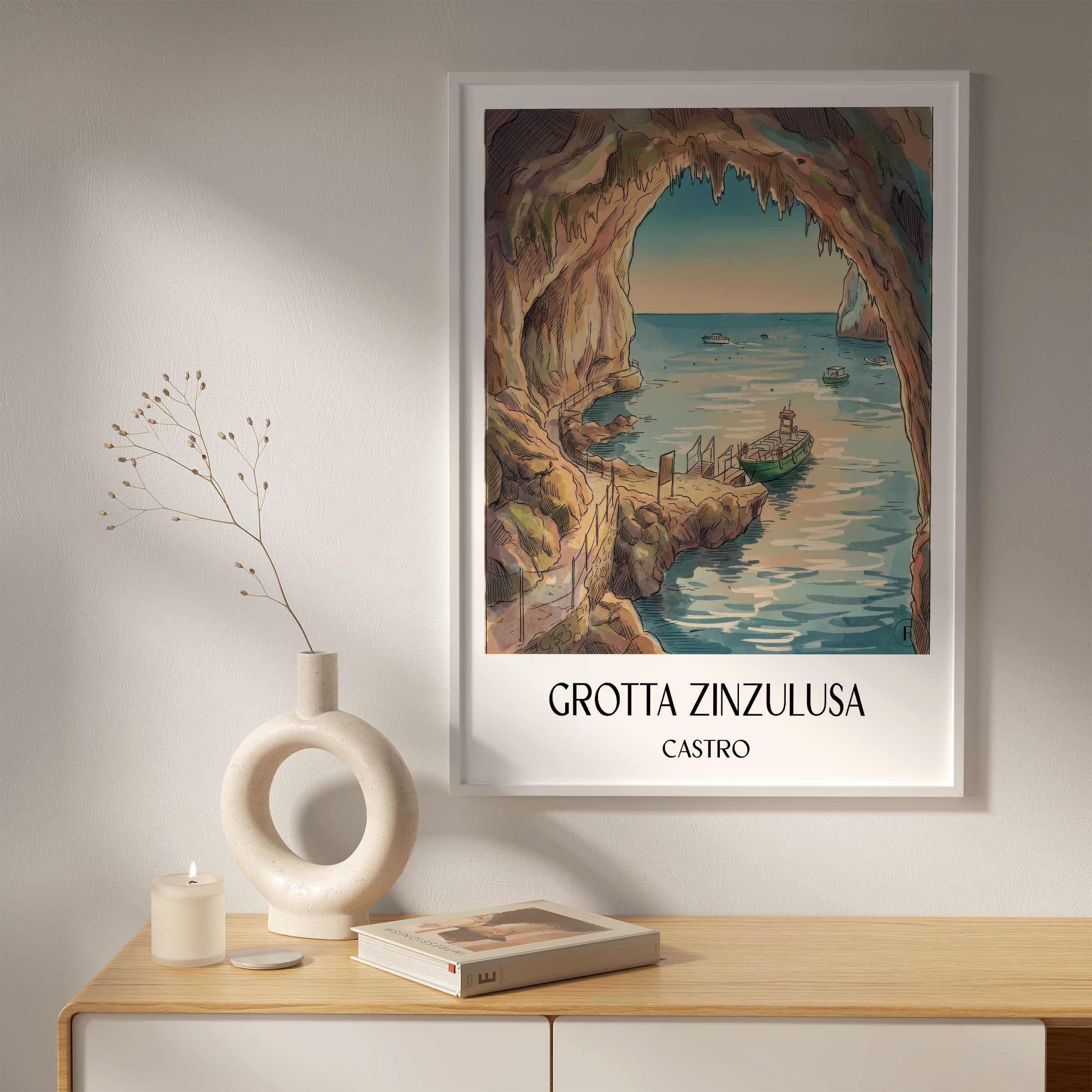 grotta-zinzulusa-castro-italien-poster-aquarell
