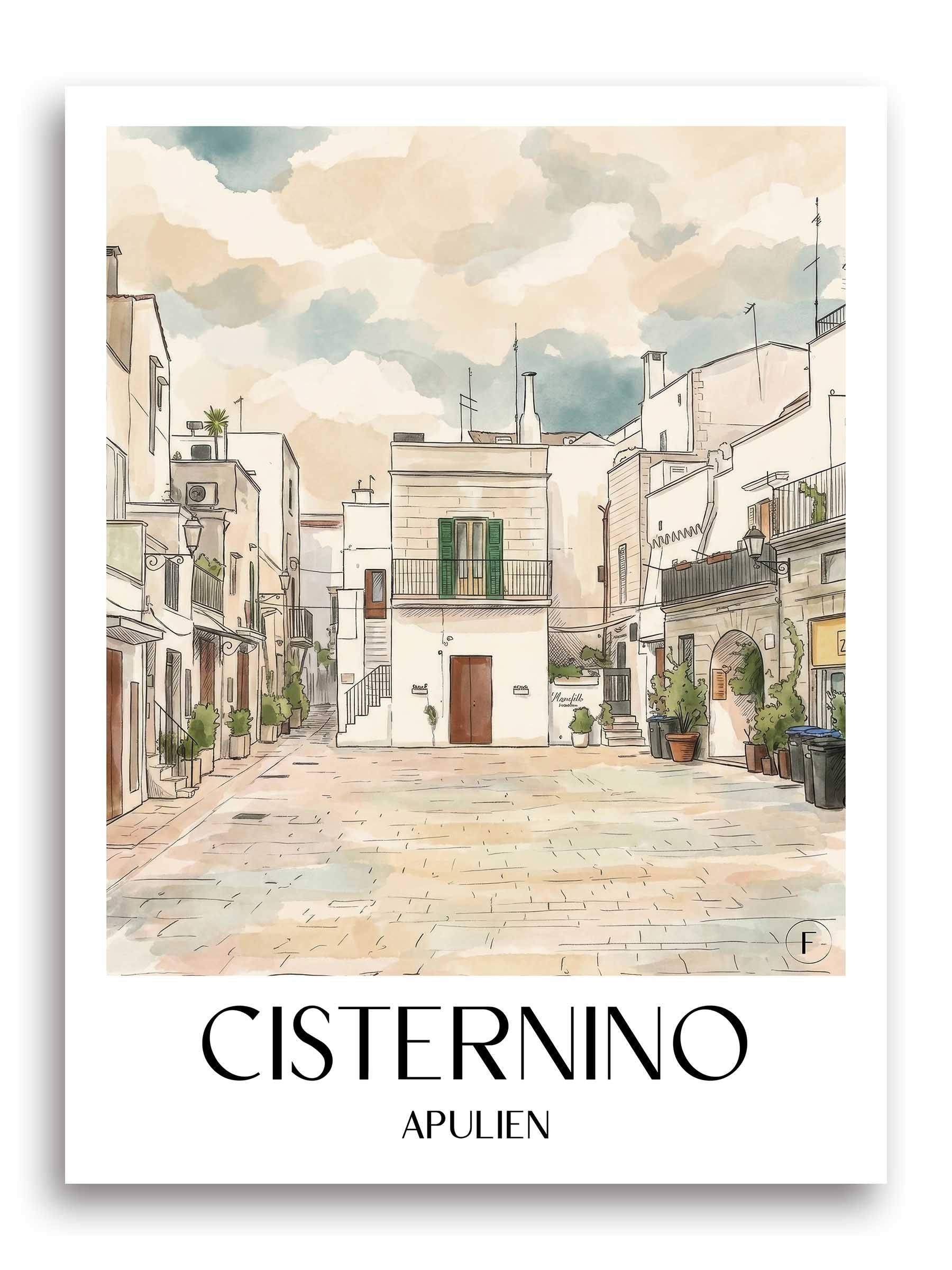 cisternino-apulien-italien-poster-aquarell