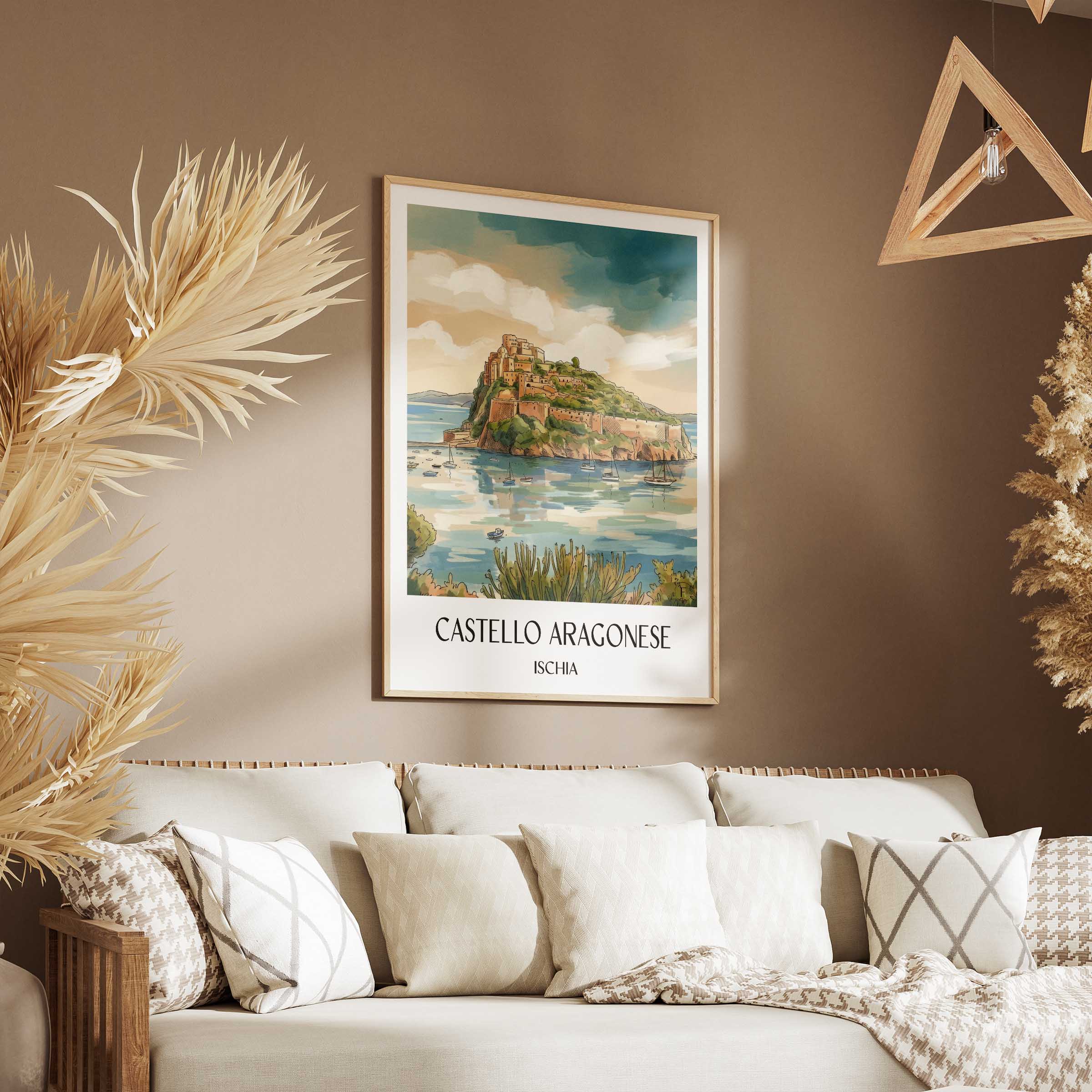 castello-aragonese-ischia-italien-poster-aquarell