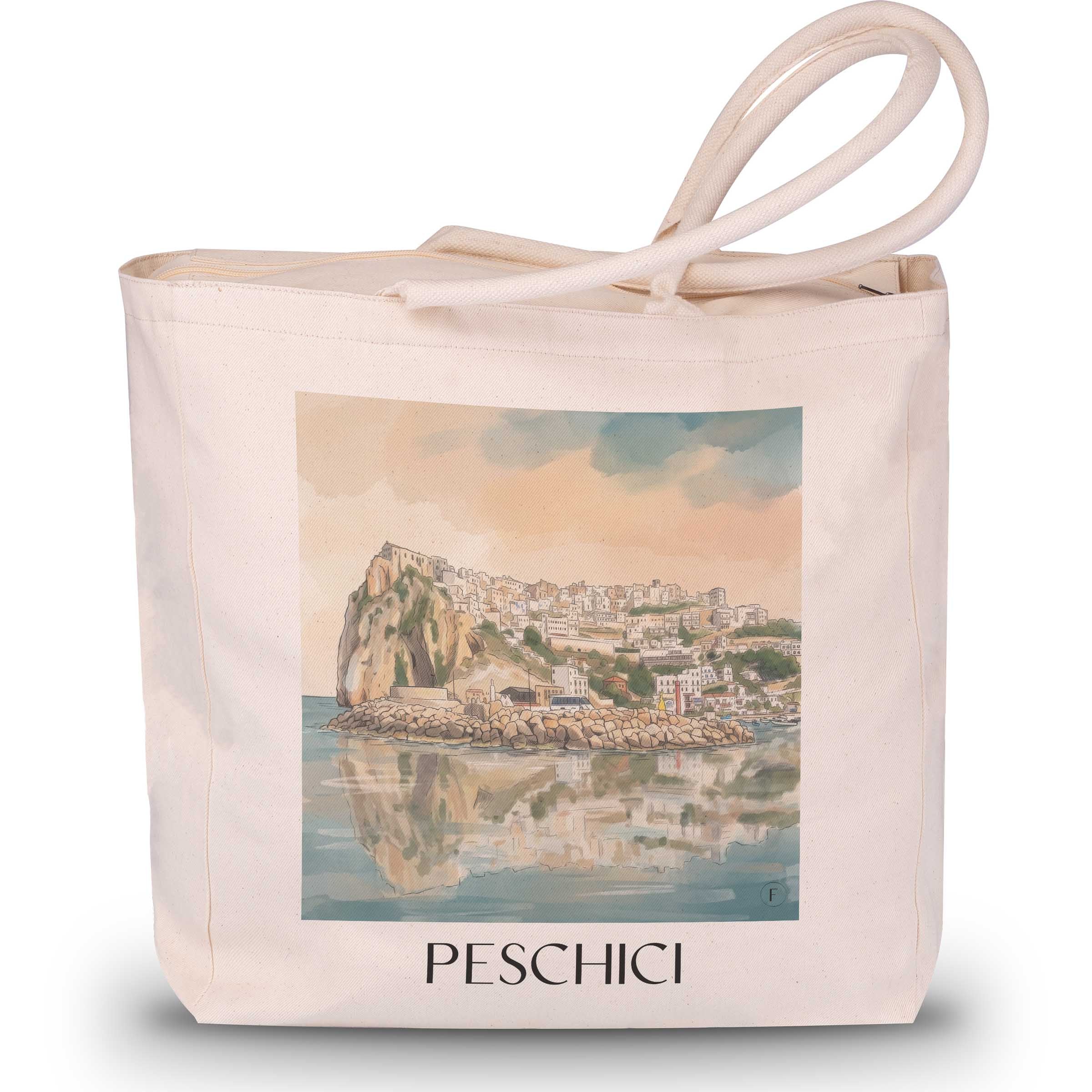 peschici-gargano-italien-einkaufstasche-aquarell