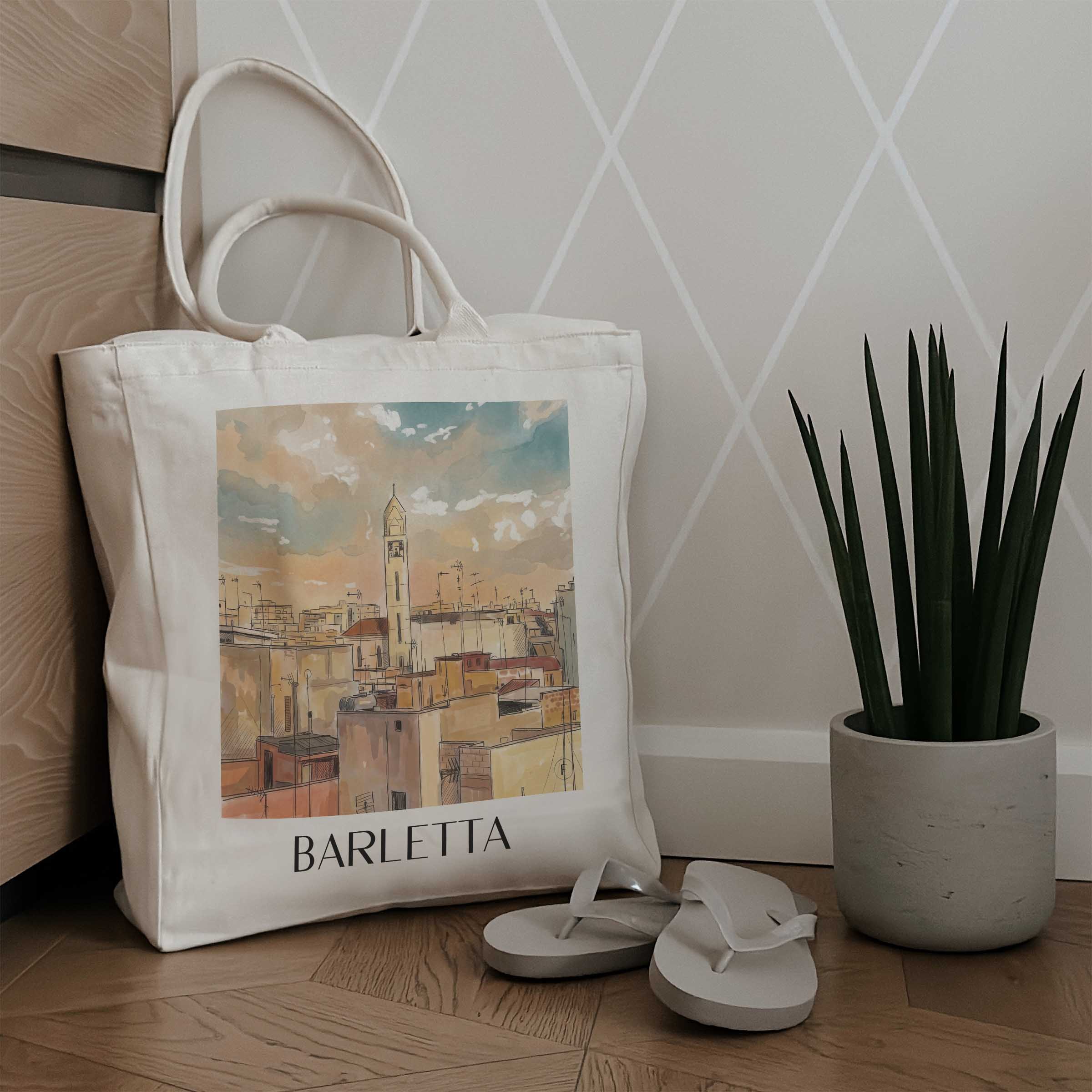 barletta-apulien-italien-einkaufstasche-aquarell