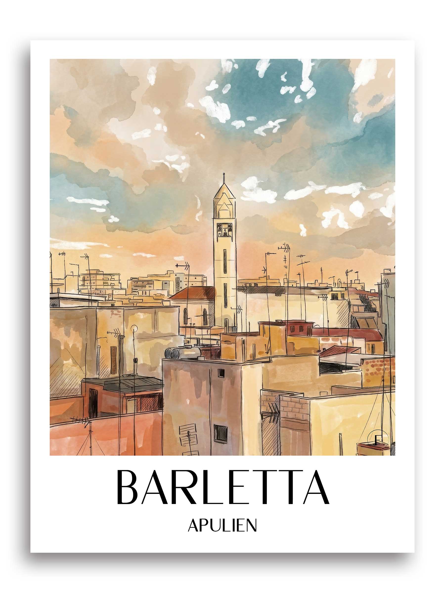 barletta-apulien-italien-poster-aquarell