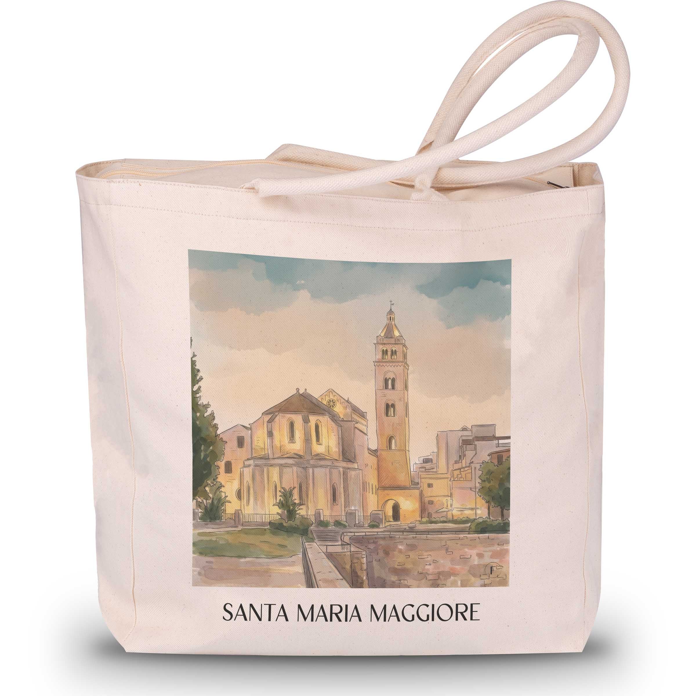 santa-maria-maggiore-barletta-italien-einkaufstasche-aquarell