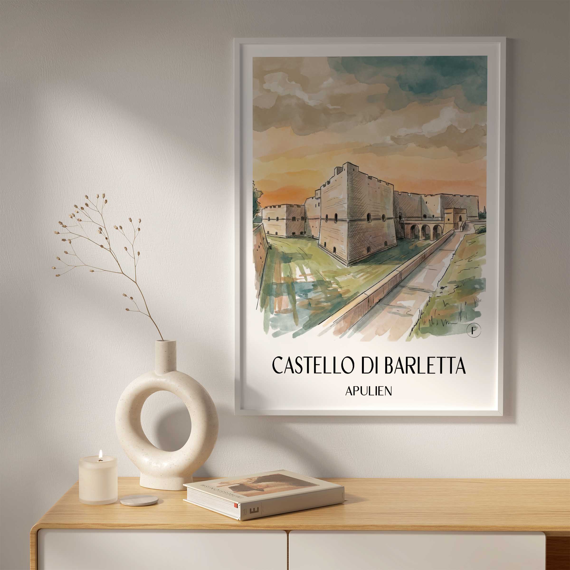 castello-di-barletta-apulien-italien-poster-aquarell