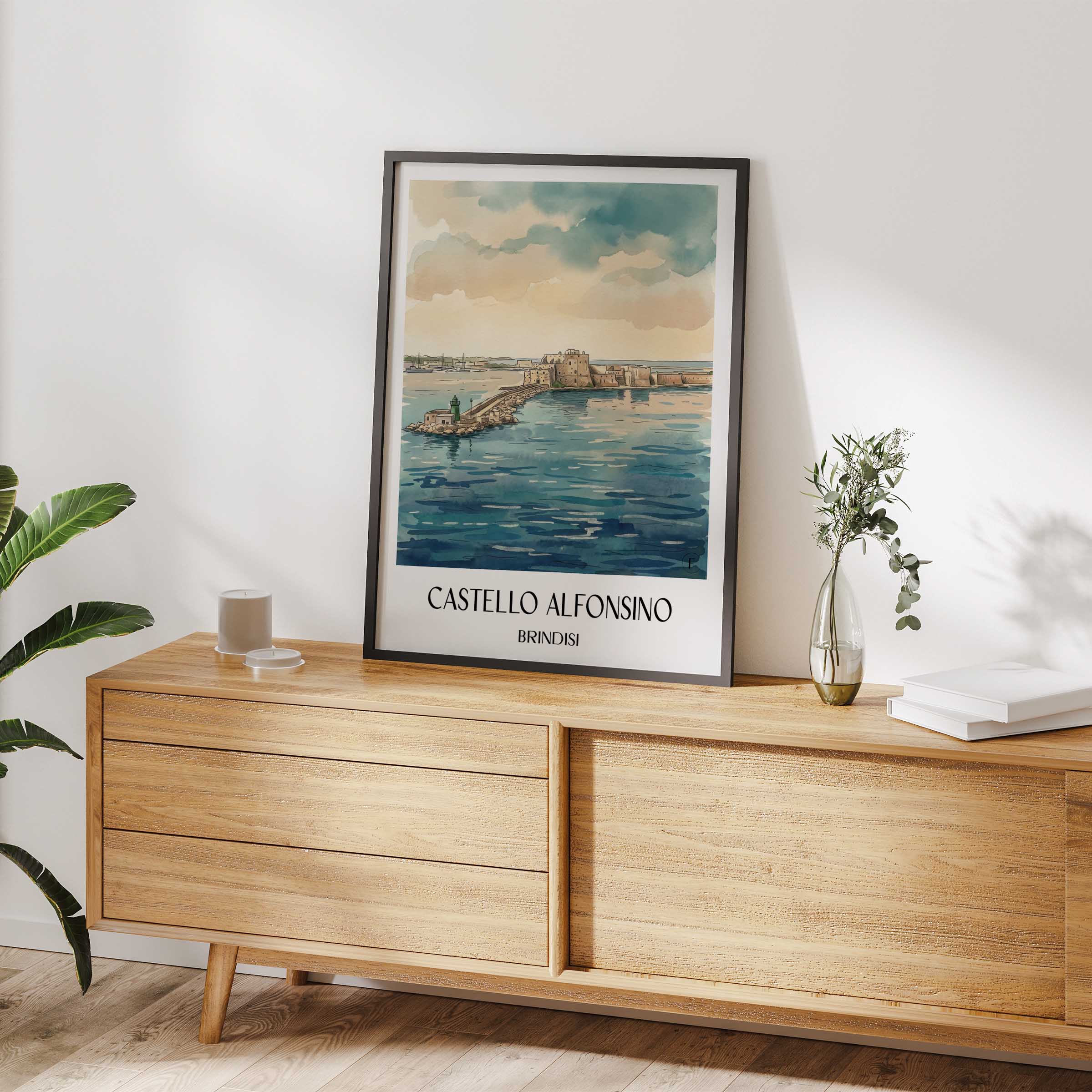 castello-alfonsino-brindisi-italien-poster-aquarell