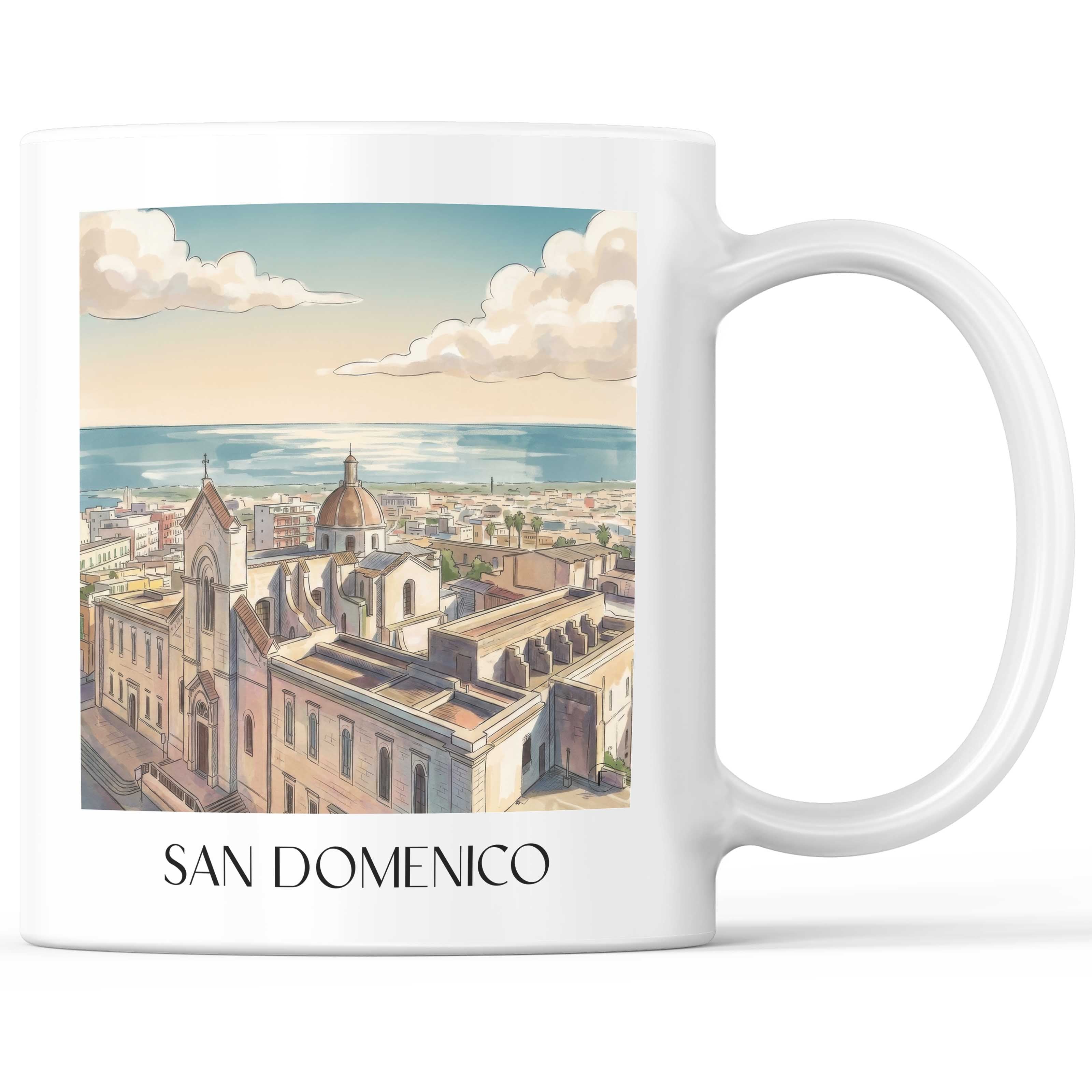 San Domenico Kaffeebecher - Giovinazzo - Italien Becher - Kaffeetasse im Aquarell Stil