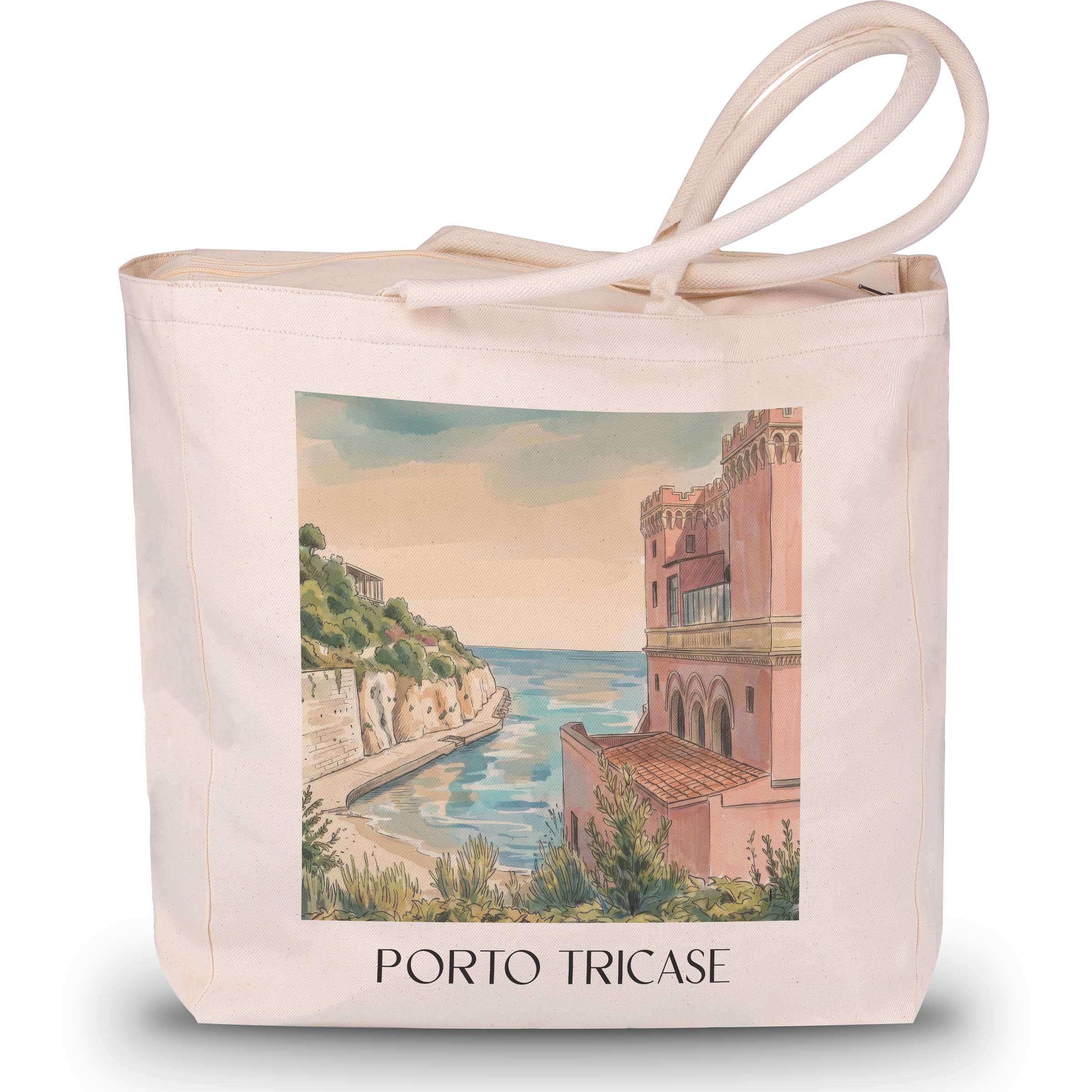 porto-tricase-apulien-italien-einkaufstasche-aquarell