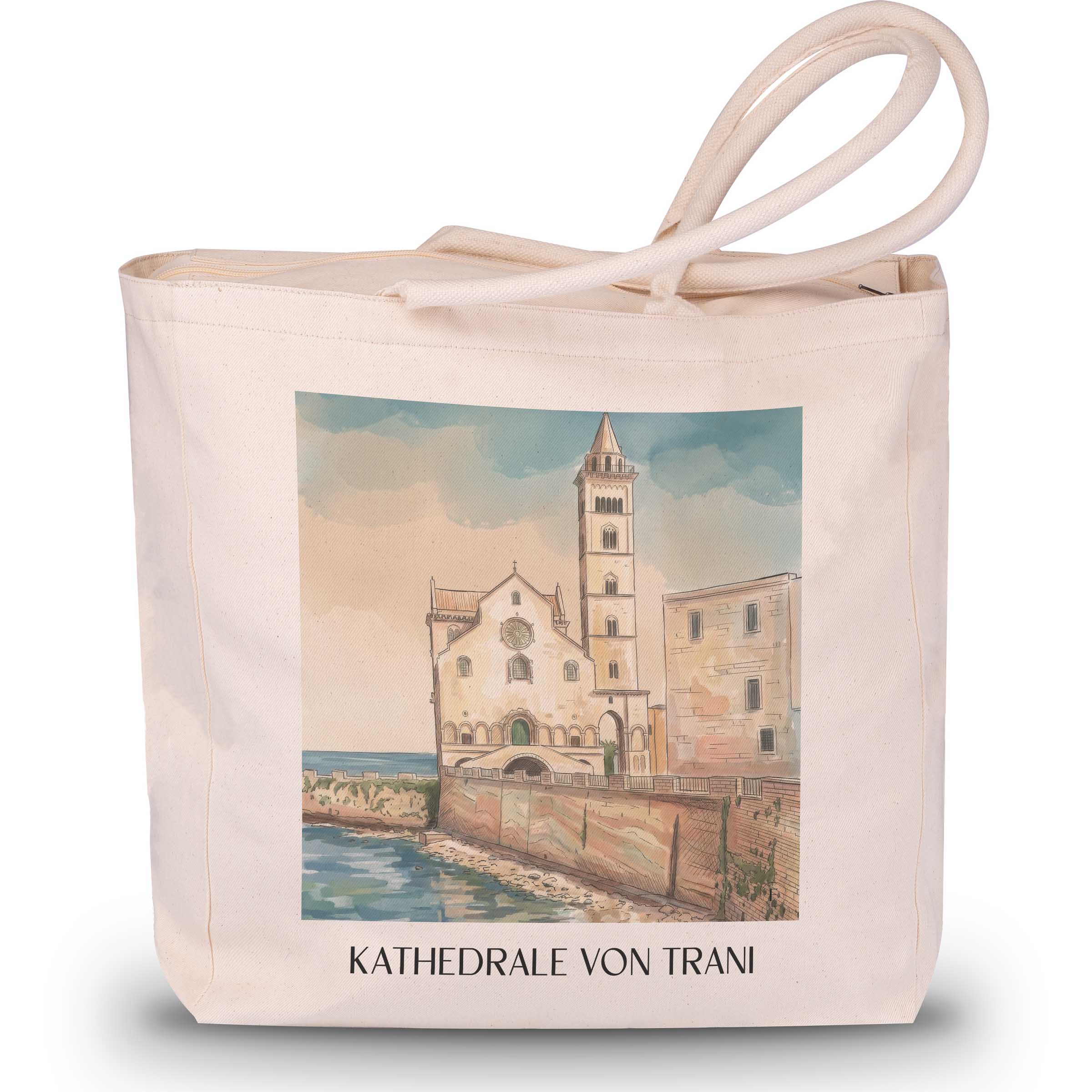 kathedrale-von-trani-apulien-italien-einkaufstasche-aquarell