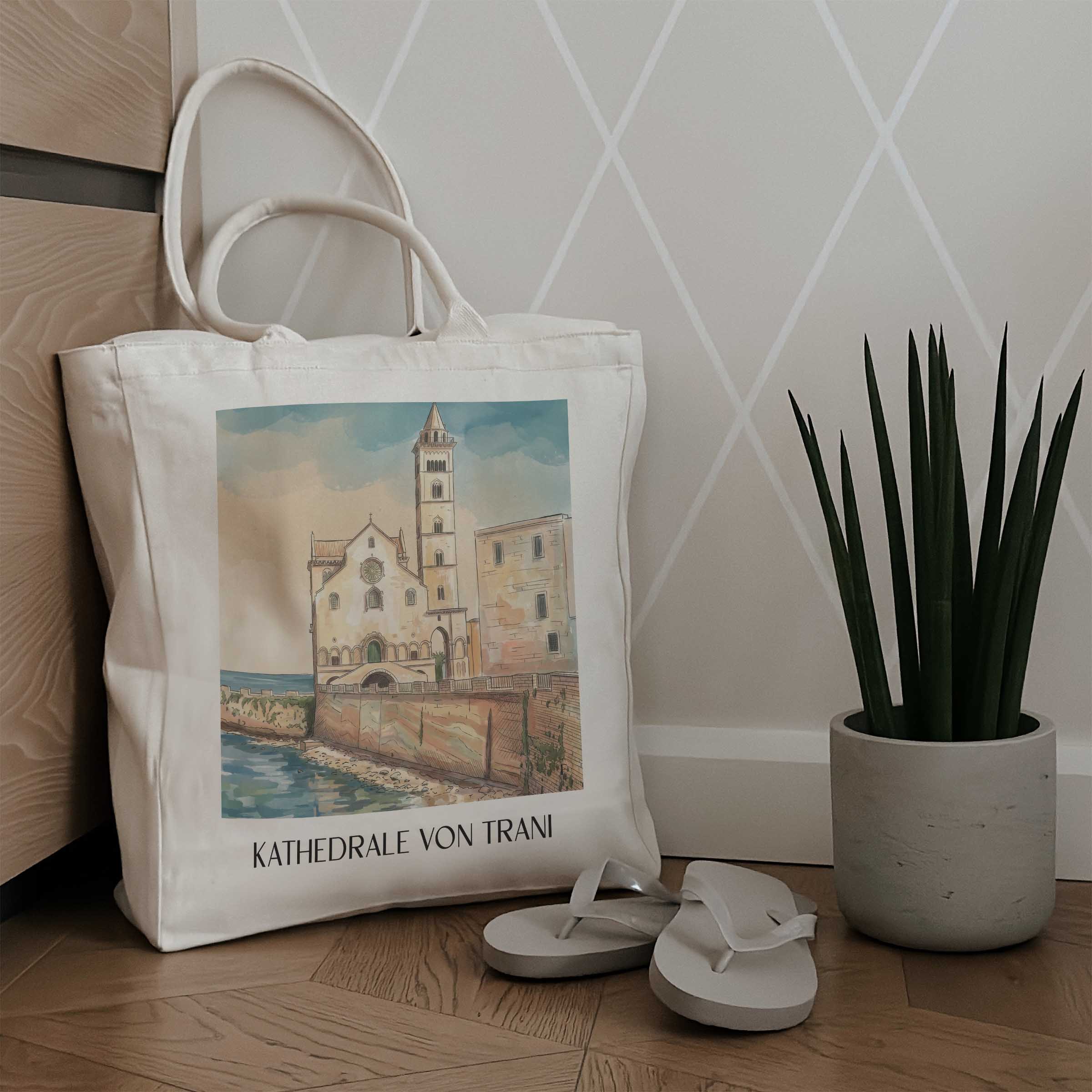 kathedrale-von-trani-apulien-italien-einkaufstasche-aquarell