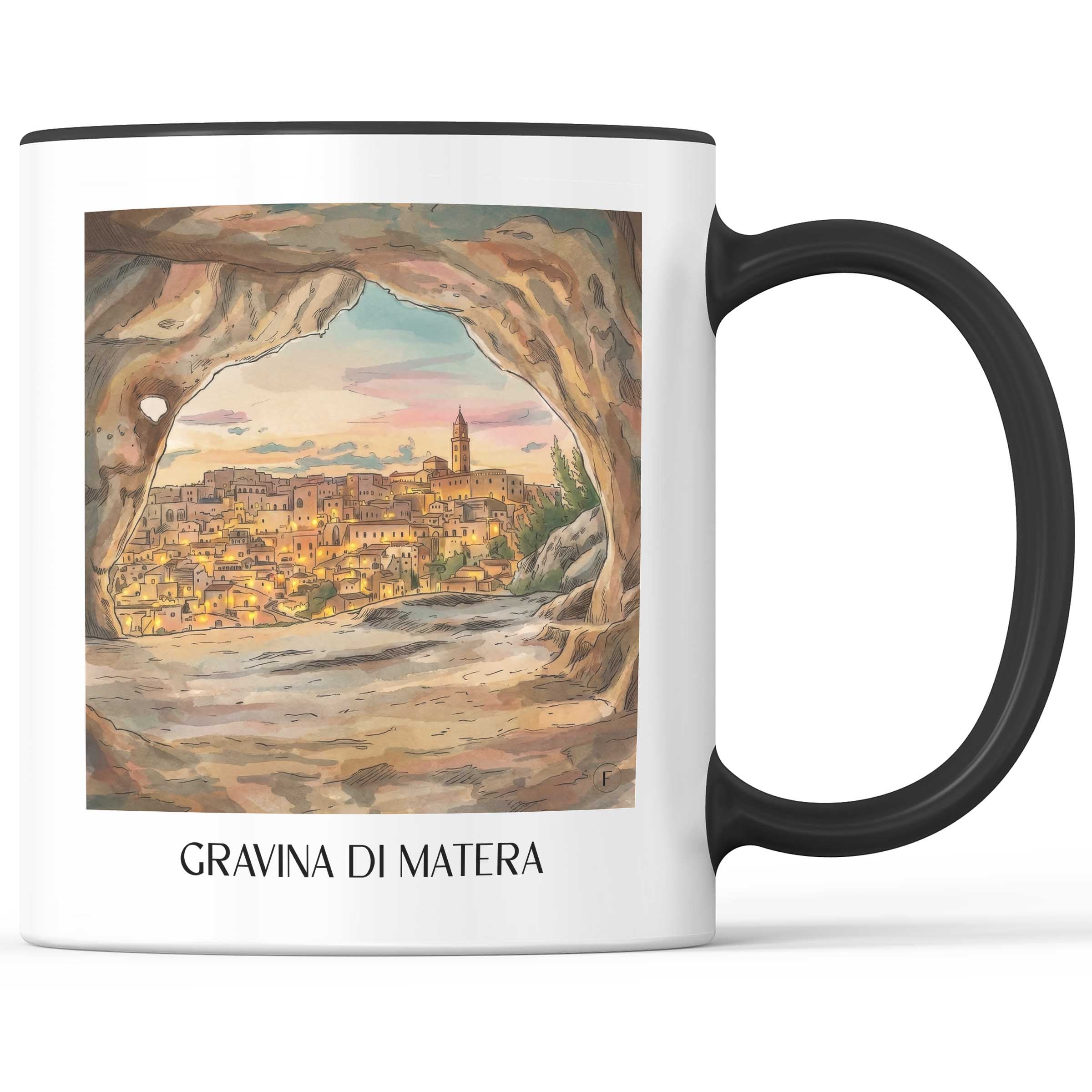 gravina-di-matera-basilikata-italien-kaffeebecher-aquarell
