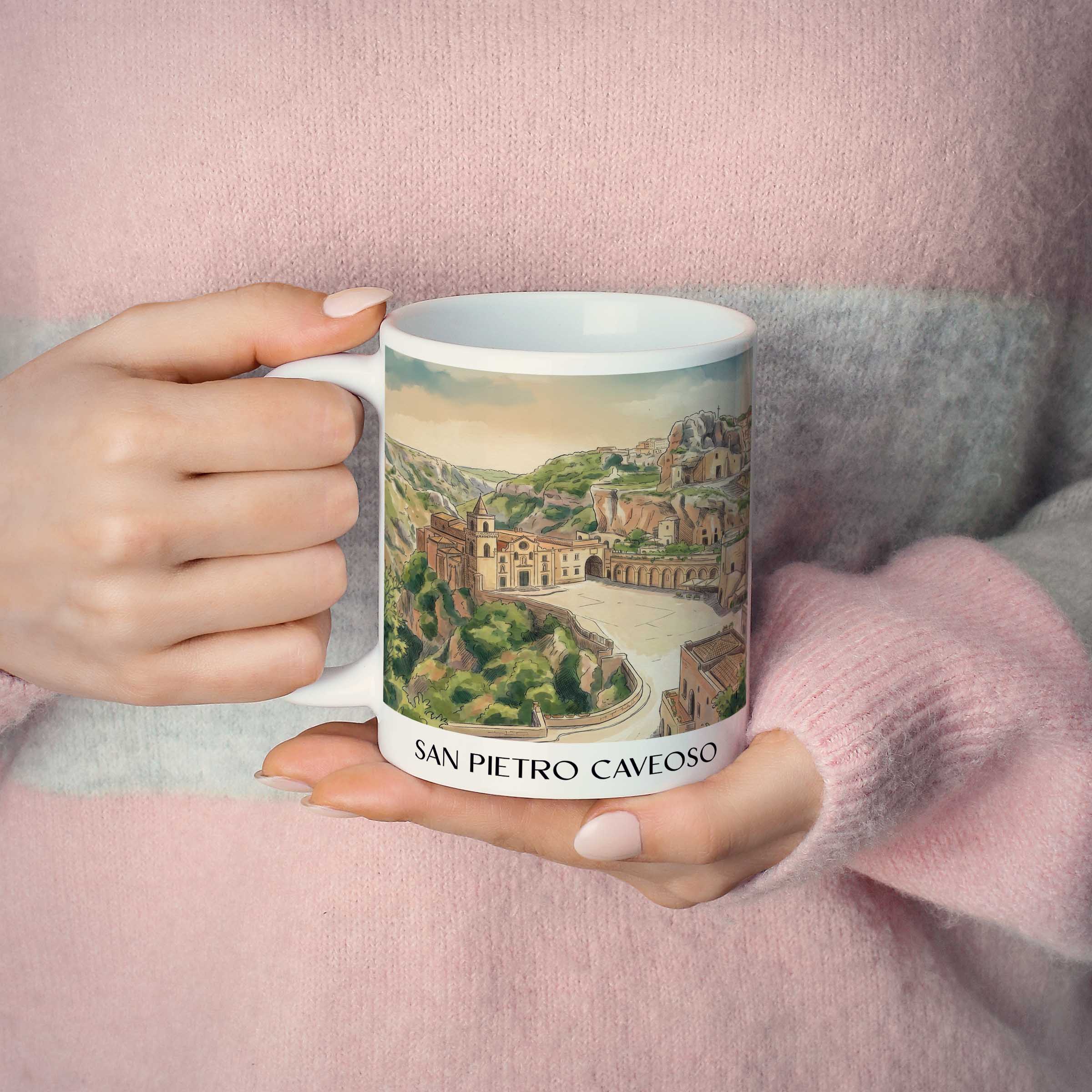 san-pietro-caveoso-matera-italien-kaffeebecher-aquarell