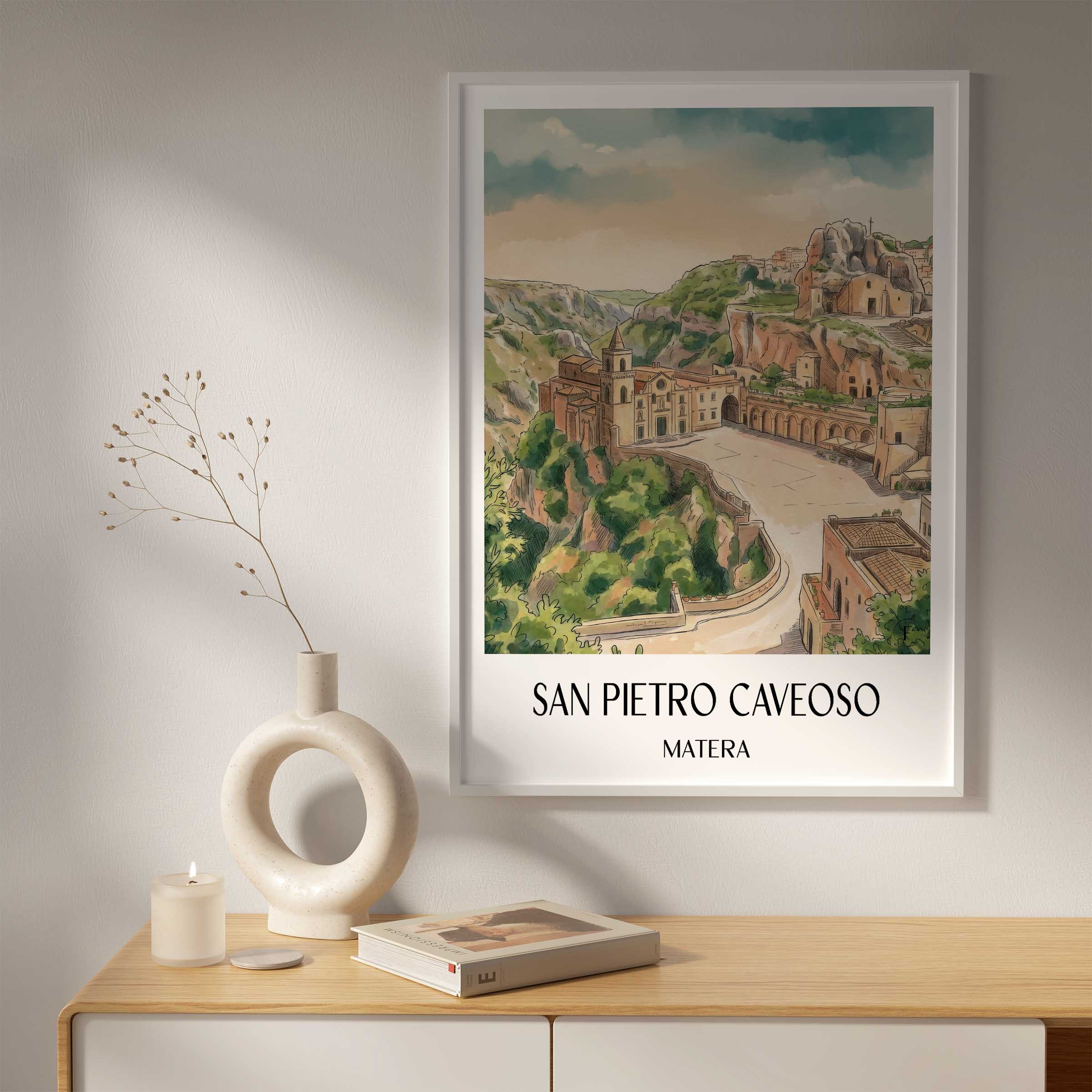 san-pietro-caveoso-matera-italien-poster-aquarell