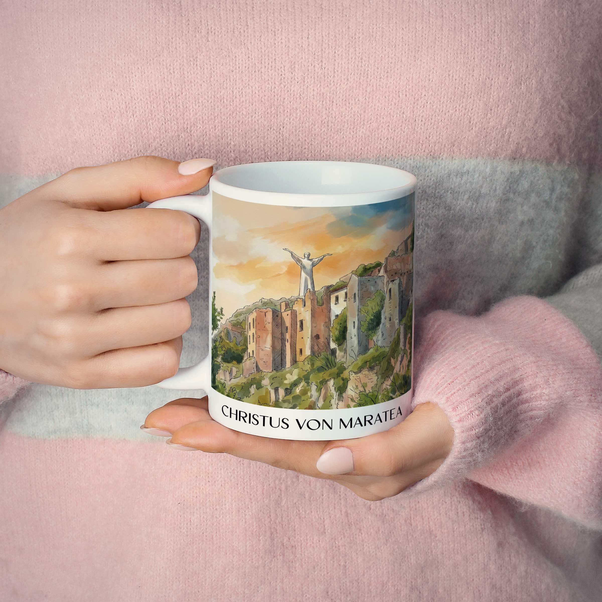 christus-von-maratea-basilikata-italien-kaffeebecher-aquarell