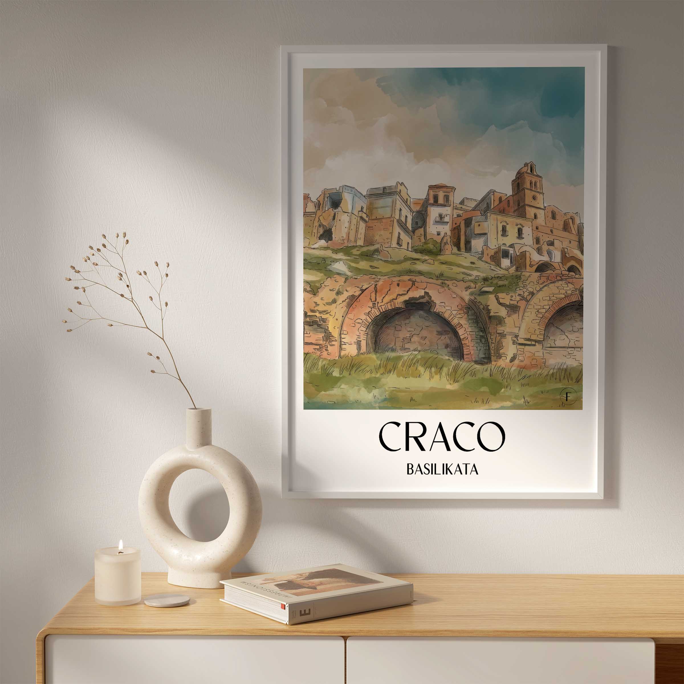 craco-basilikata-italien-poster-aquarell