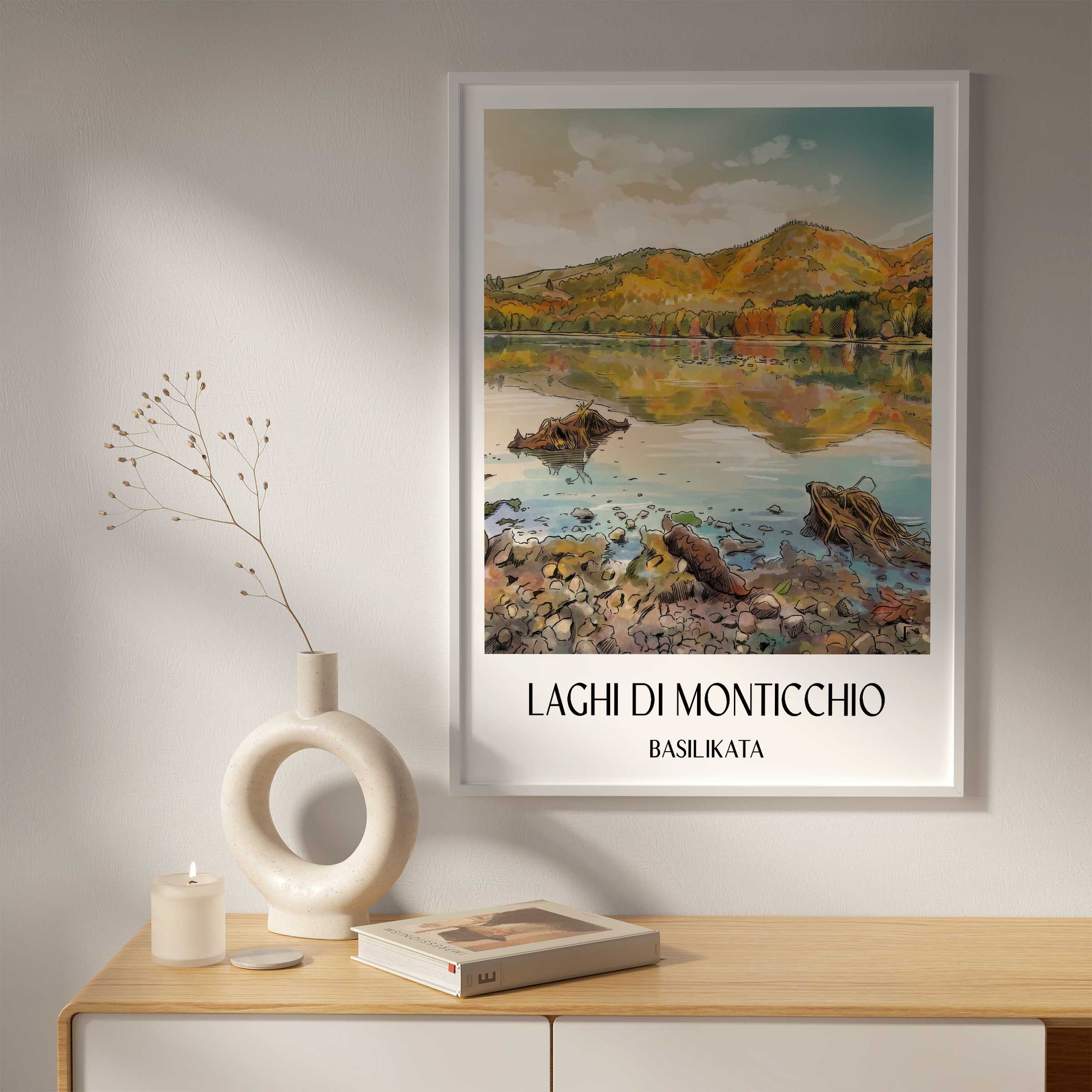 laghi-di-monticchio-basilikata-italien-poster-aquarell