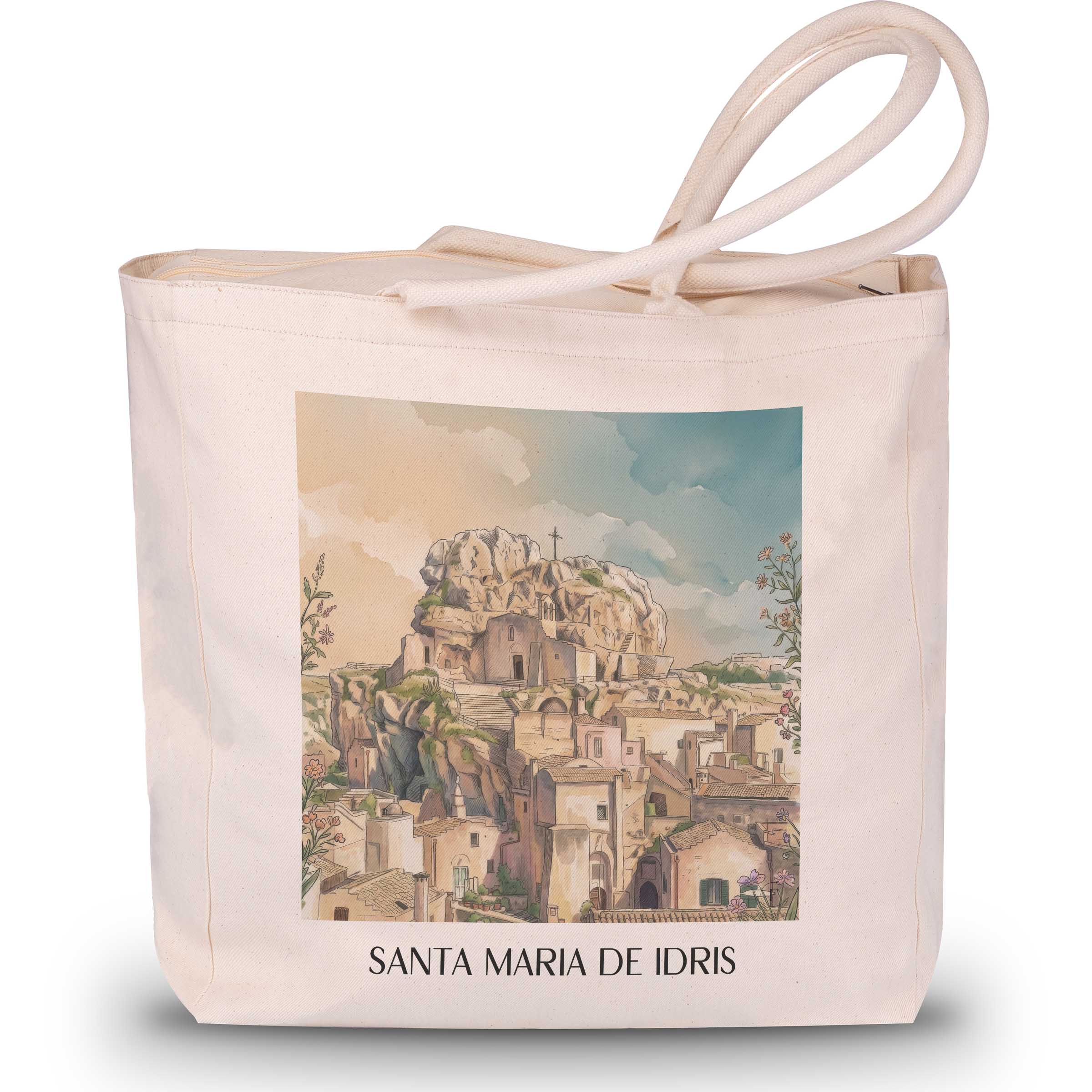 santa-maria-de-idris-matera-italien-einkaufstasche-aquarell