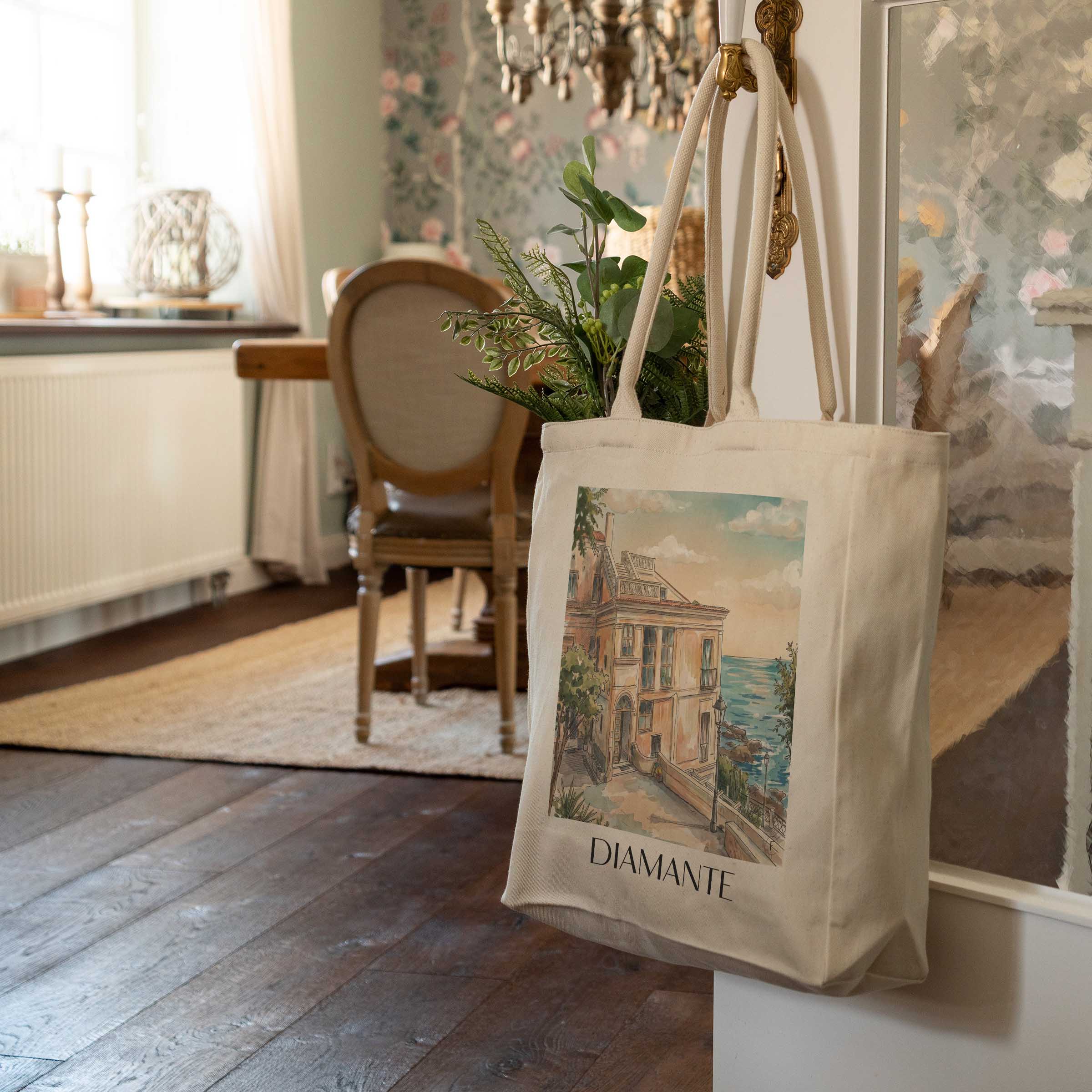 diamante-kalabrien-italien-einkaufstasche-aquarell