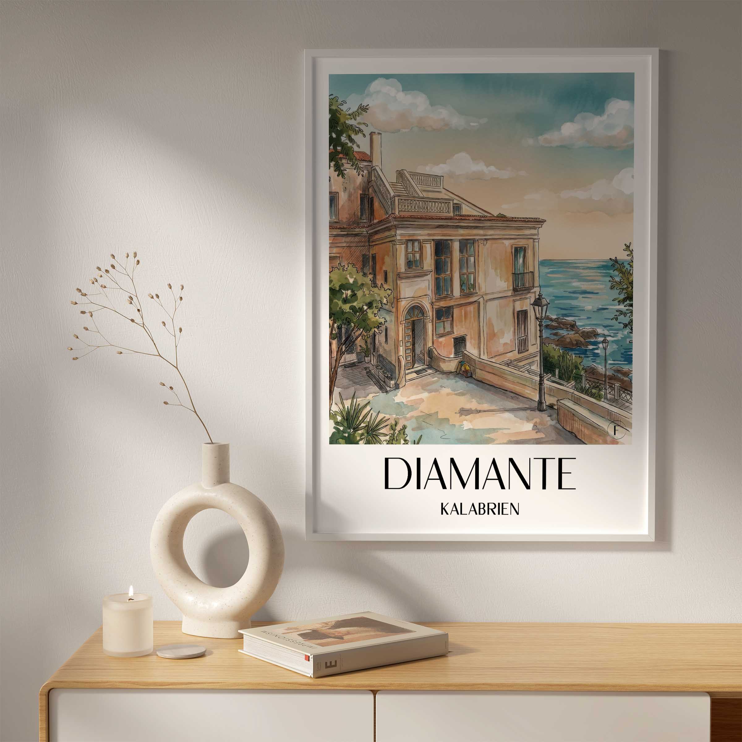 diamante-kalabrien-italien-poster-aquarell