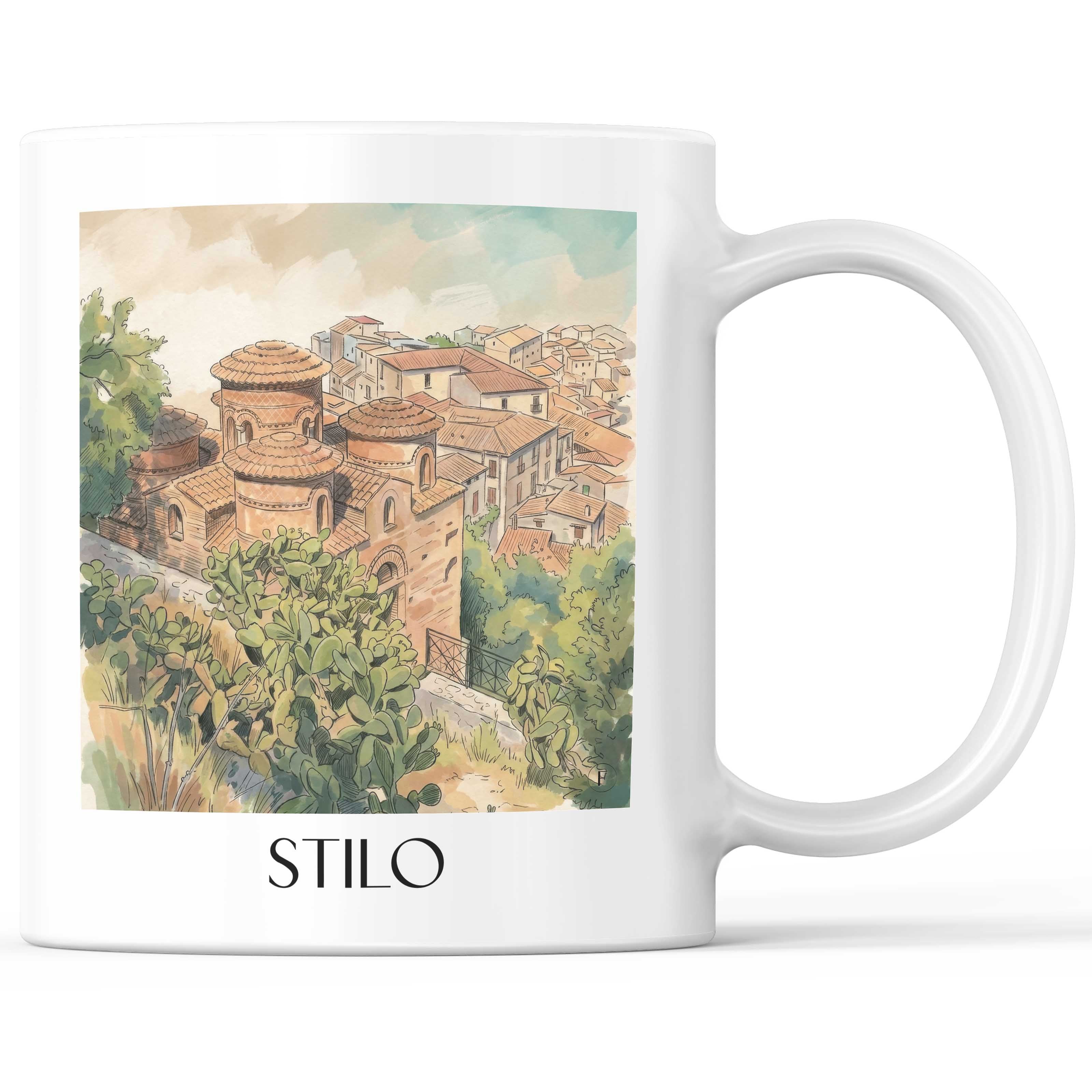 stilo--kalabrien-italien-kaffeebecher-aquarell
