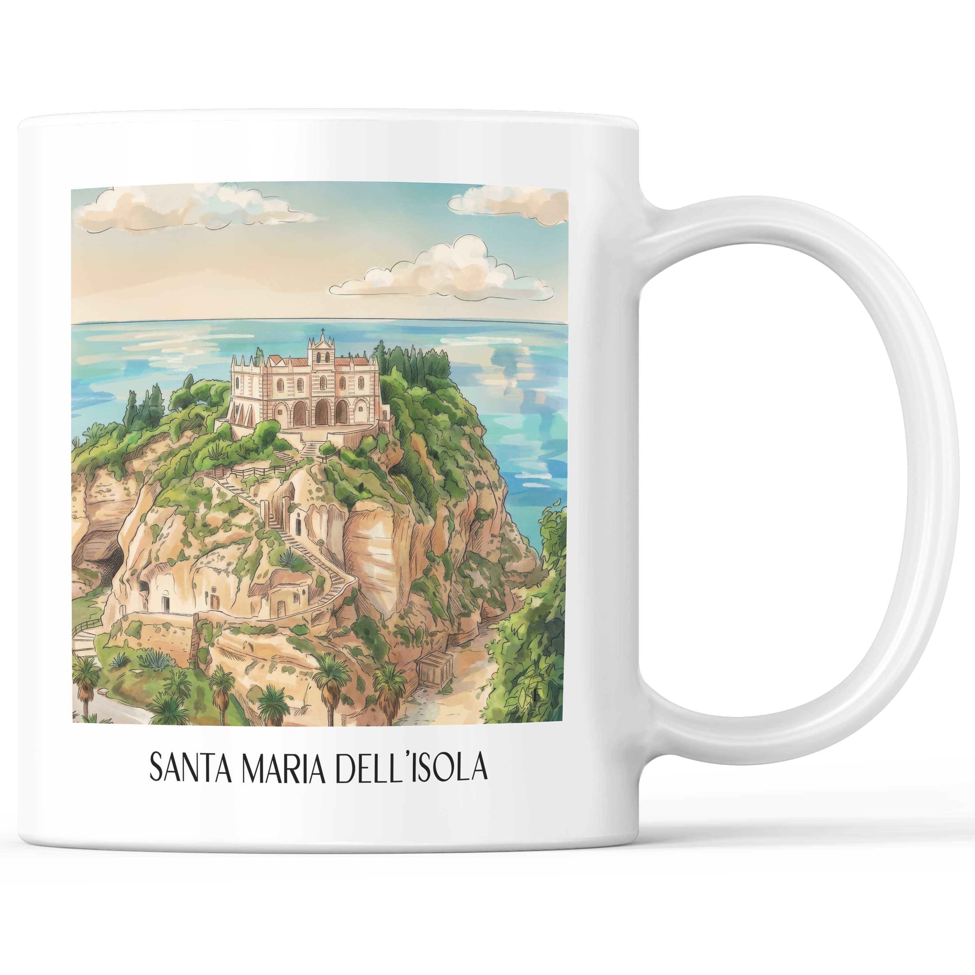 santa-maria-dell´isola-tropea-italien-kaffeebecher-aquarell