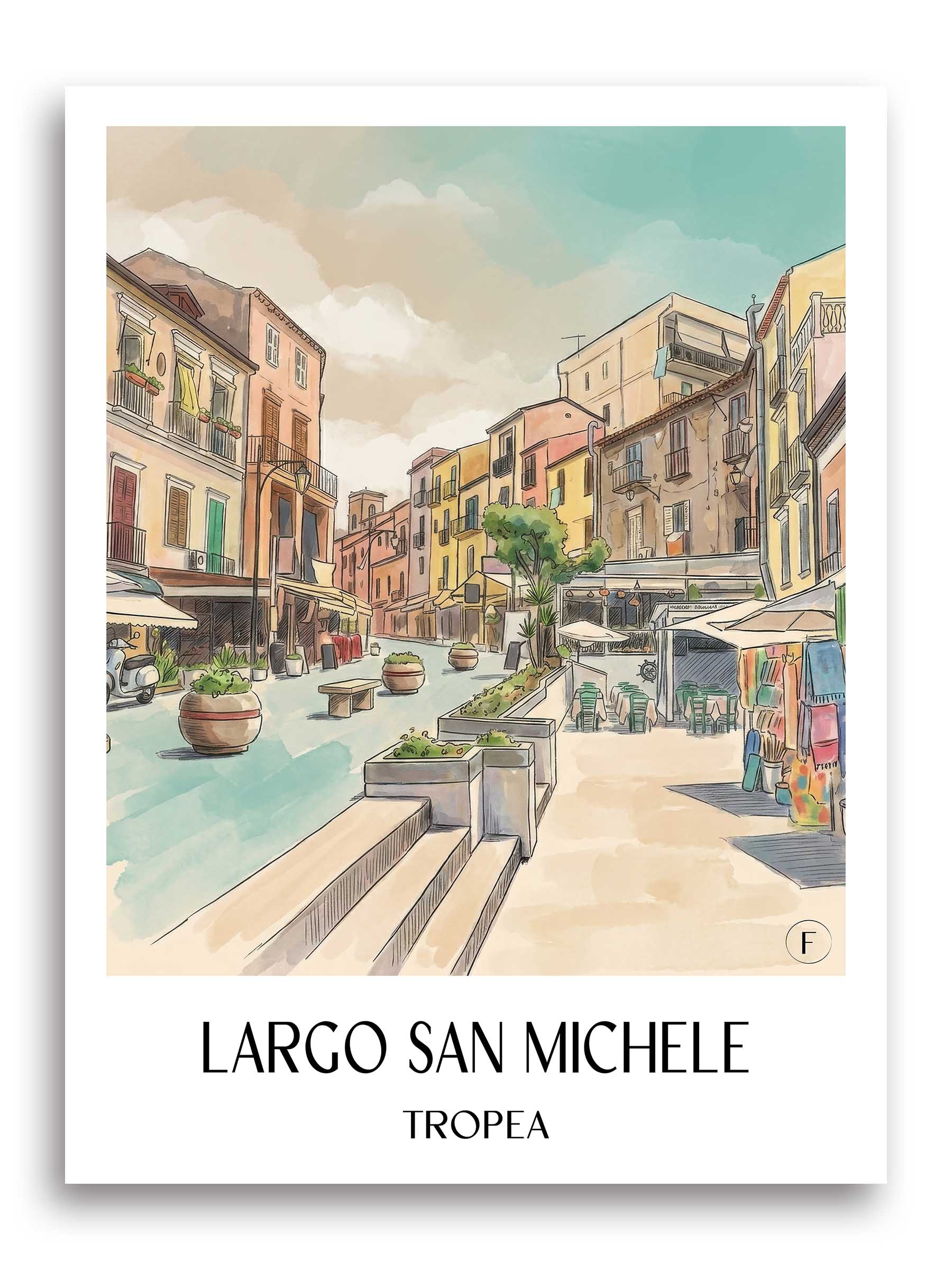 largo-san-michele-tropea-italien-poster-aquarell