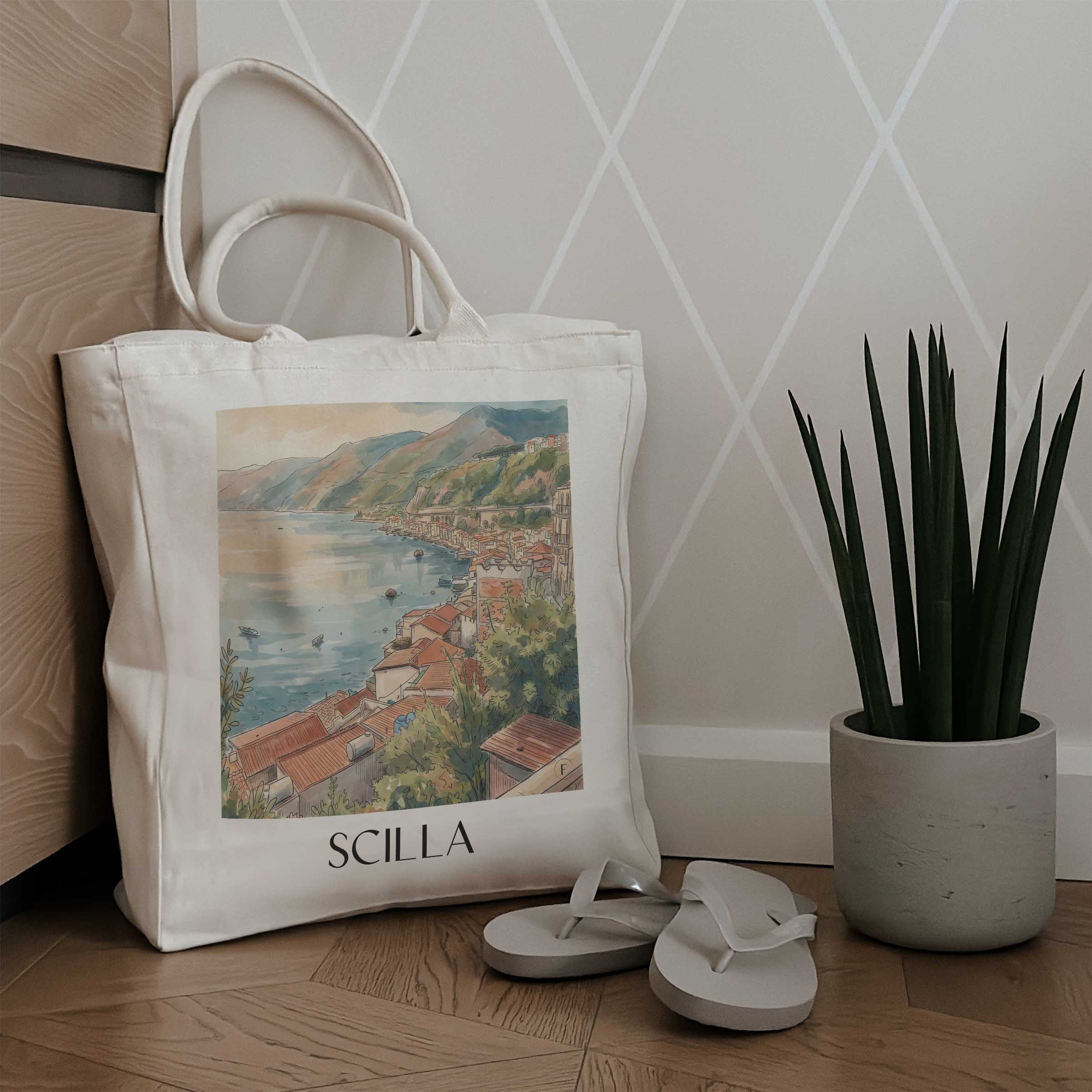 scilla-kalabrien-italien-einkaufstasche-aquarell