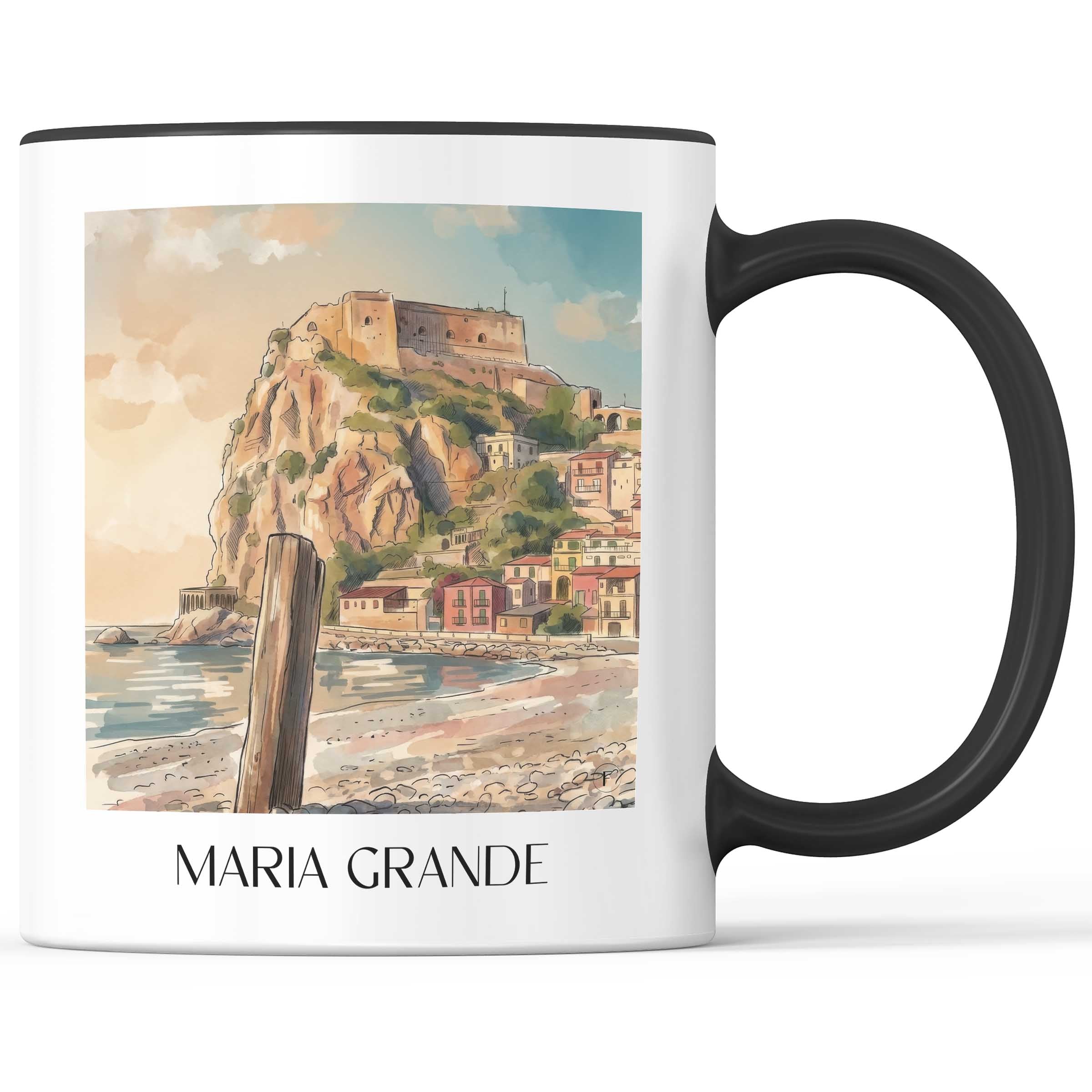 Maria Grande Kaffeebecher - Scilla - Italien Becher - Kaffeetasse im Aquarell Stil