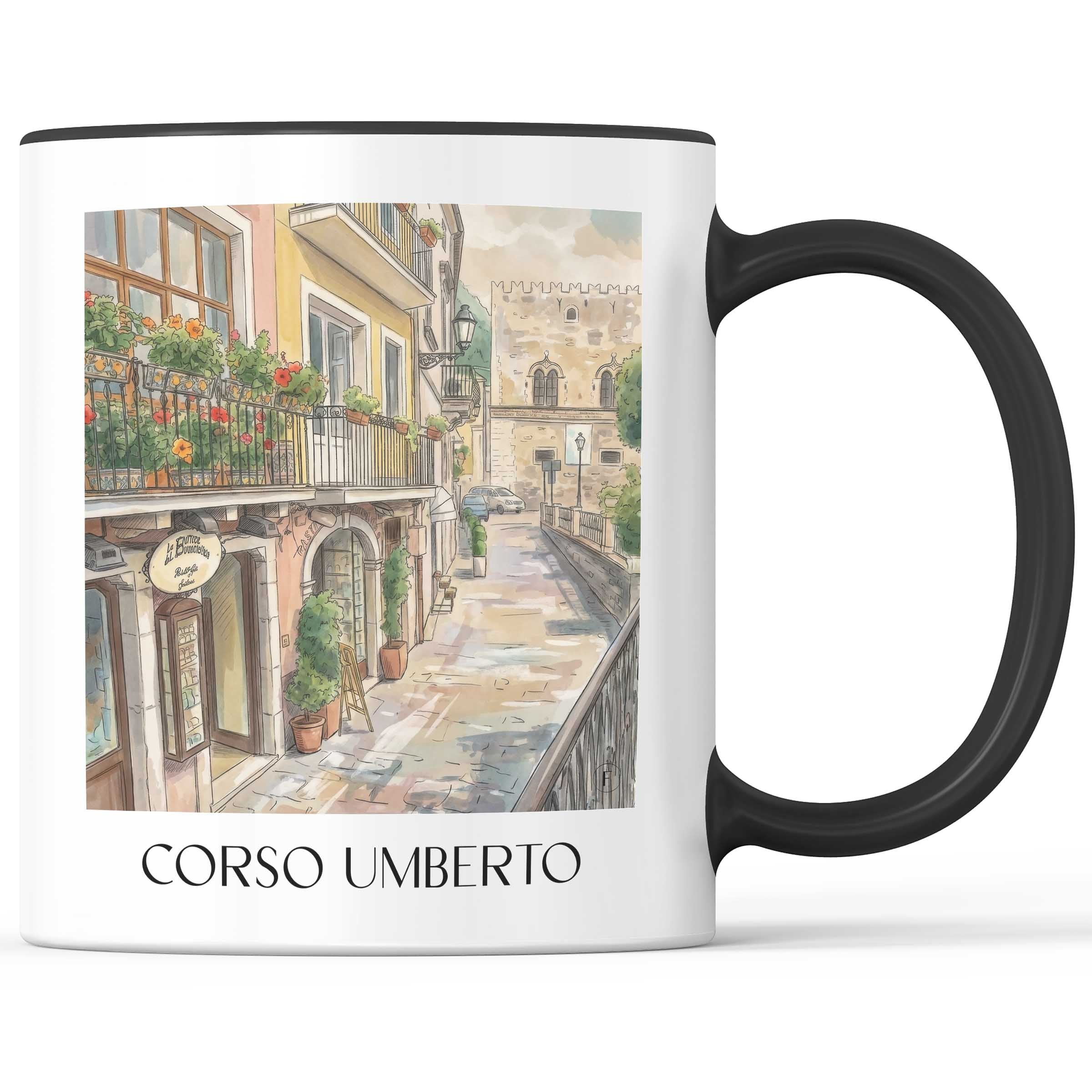 corso-umberto-taormina-italien-kaffeebecher-aquarell