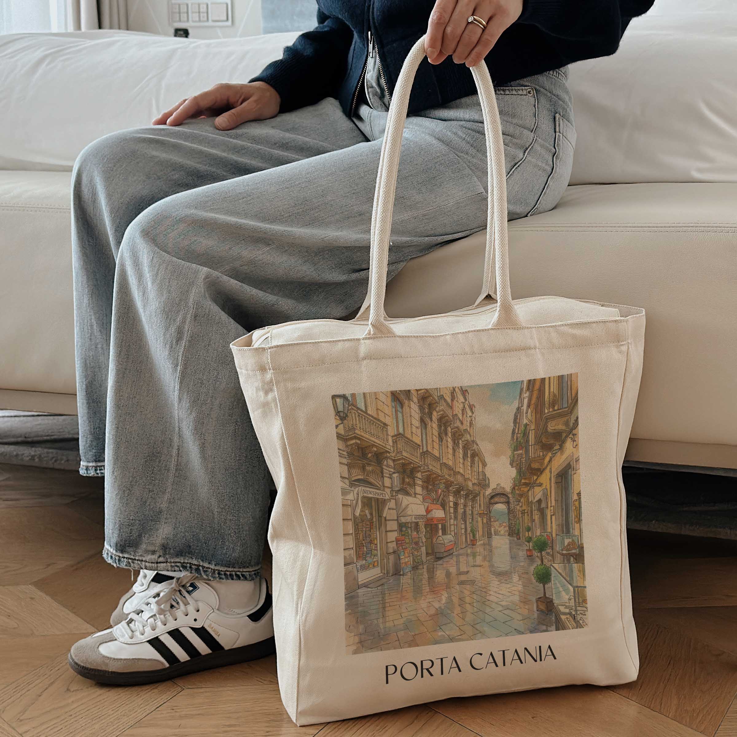 porta-catania-taormina-italien-einkaufstasche-aquarell