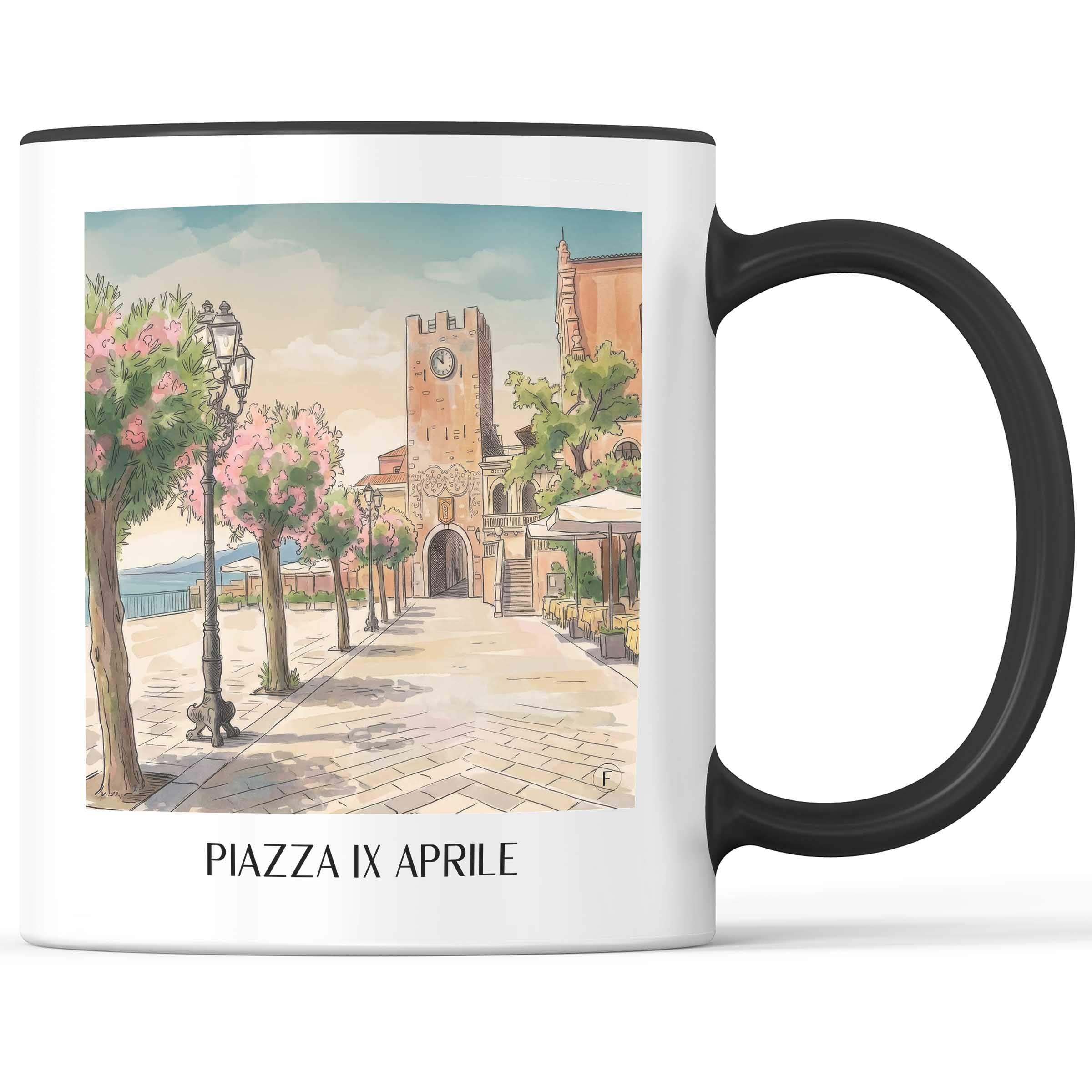 piazza-ix-aprile-taormina-italien-kaffeebecher-aquarell