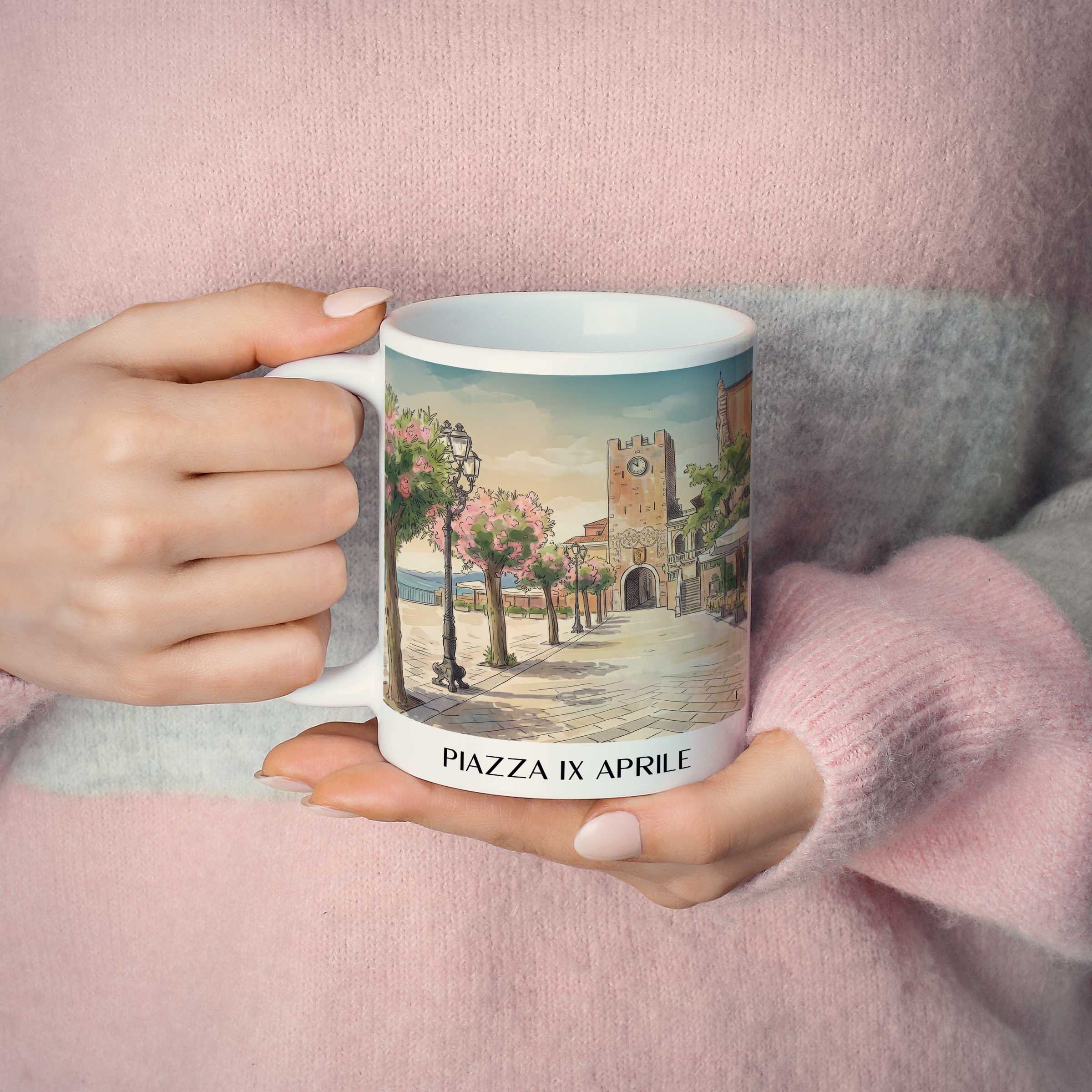 piazza-ix-aprile-taormina-italien-kaffeebecher-aquarell