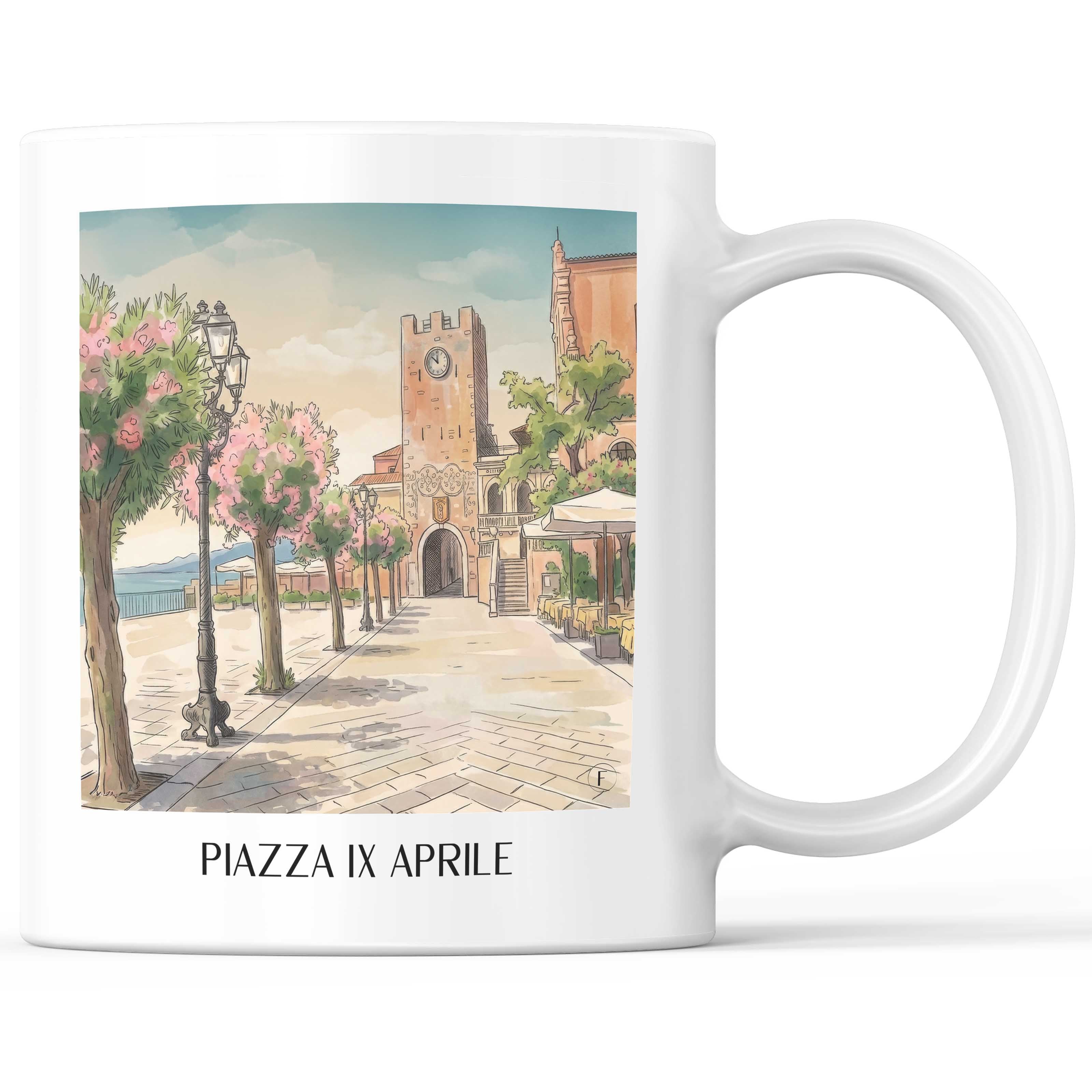 piazza-ix-aprile-taormina-italien-kaffeebecher-aquarell