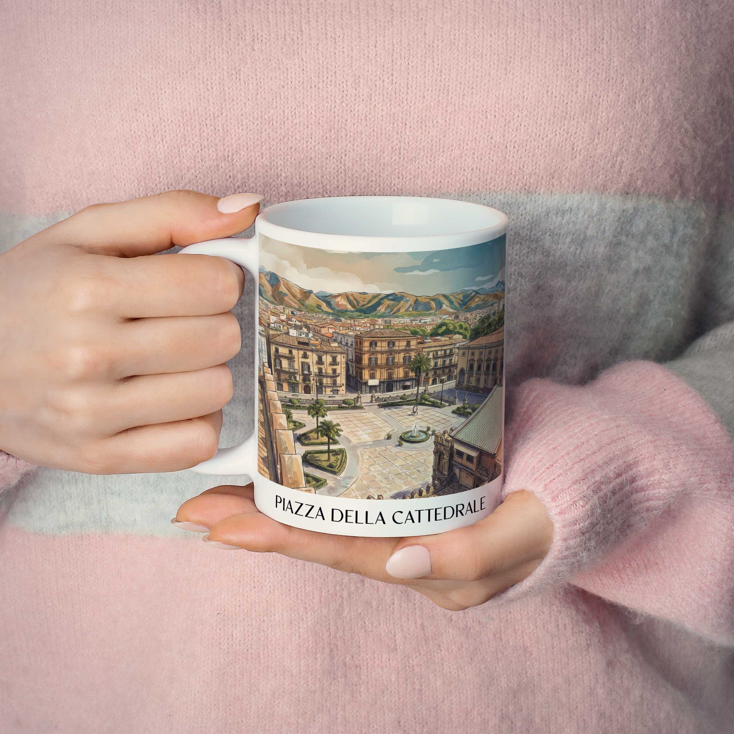 piazza-della-cattedrale-palermo-italien-kaffeebecher-aquarell