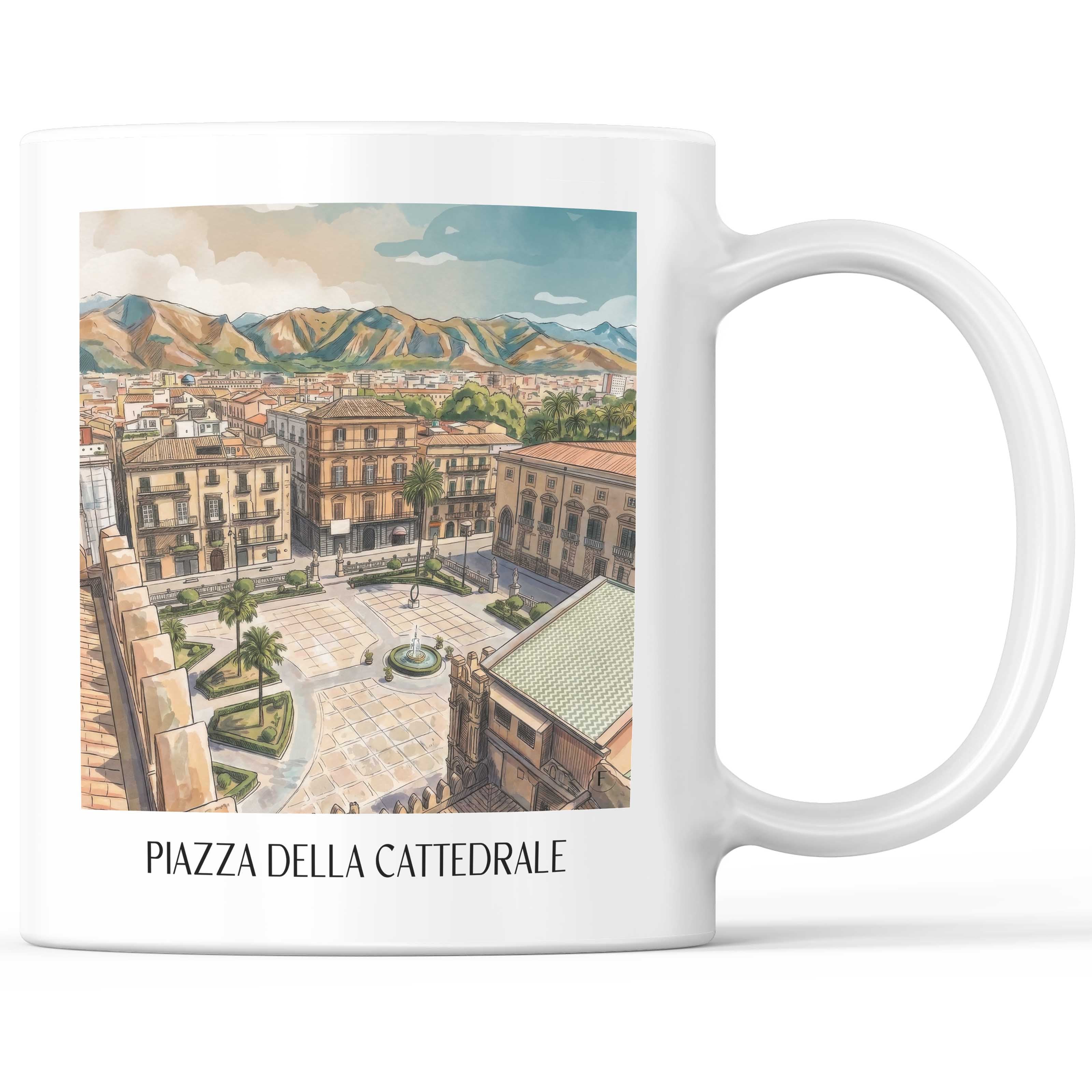piazza-della-cattedrale-palermo-italien-kaffeebecher-aquarell