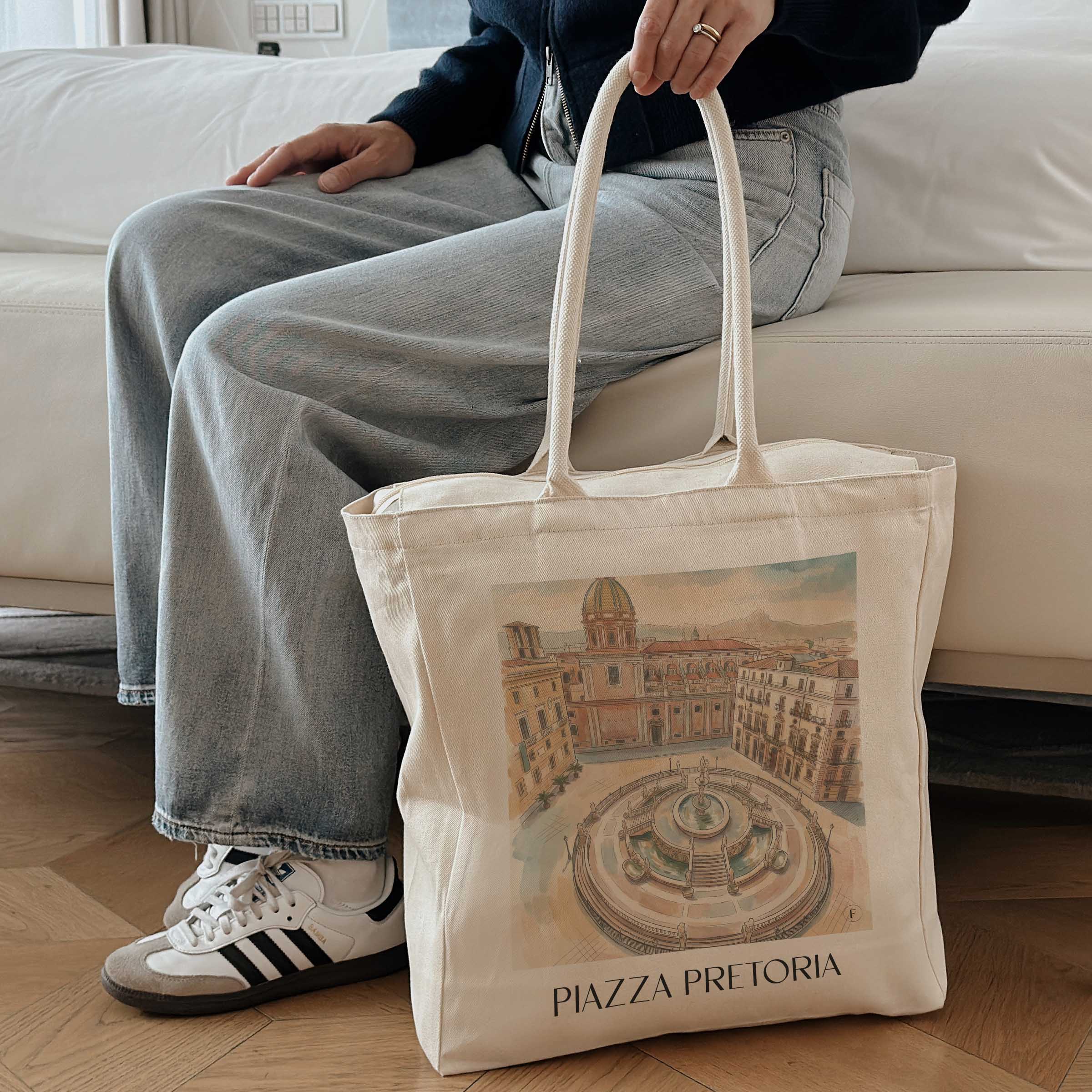 piazza-pretoria-palermo-italien-einkaufstasche-aquarell