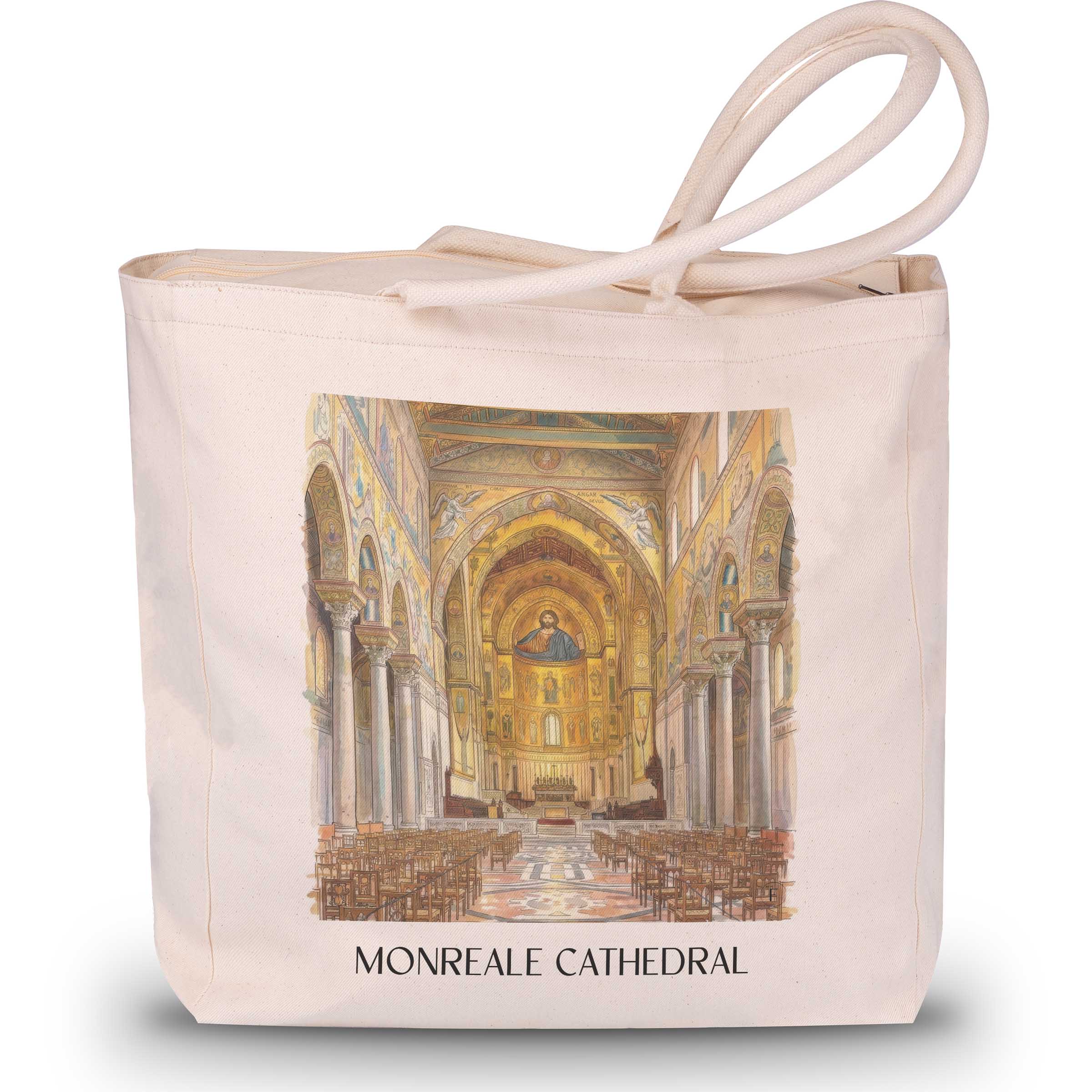 Kathedrale von Monreale Shopping Tasche - Sizilien - Italien Tote Bag - Einkaufstasche im Aquarell Stil