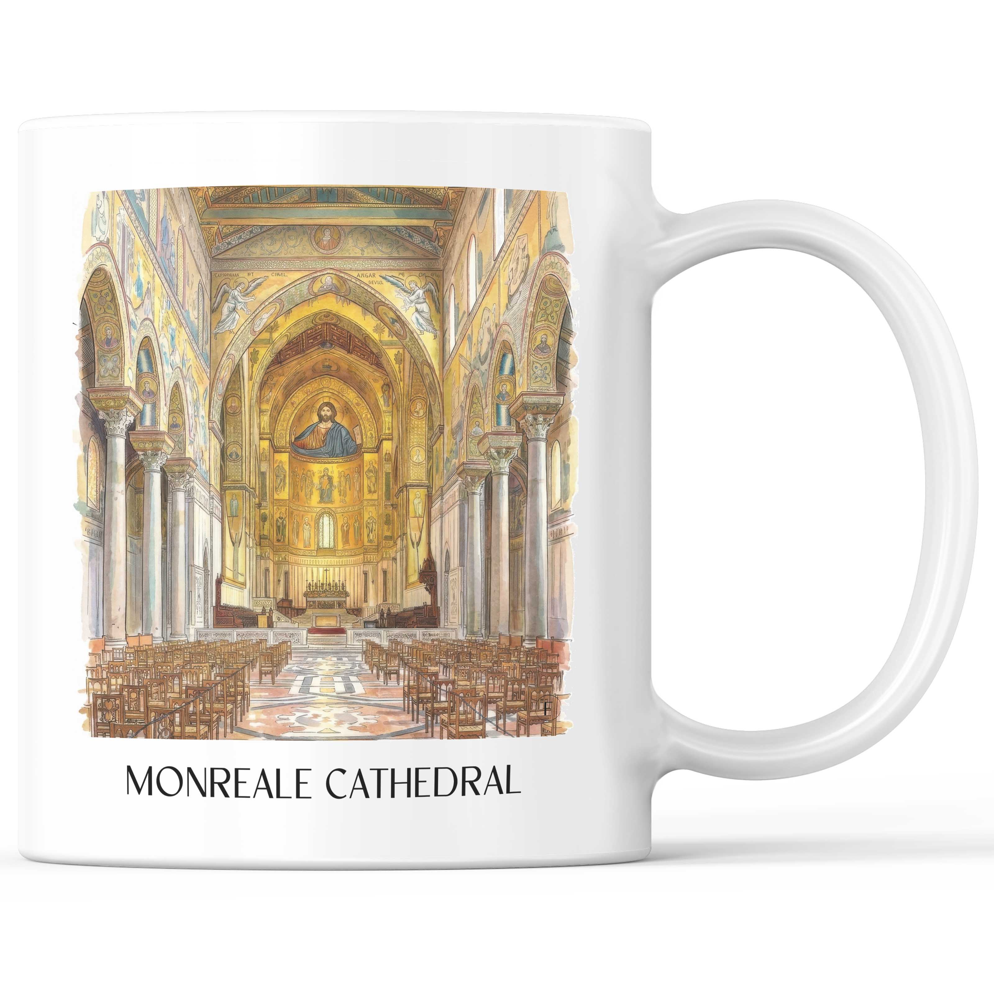 Kathedrale von Monreale Kaffeebecher - Sizilien - Italien Becher - Kaffeetasse im Aquarell Stil