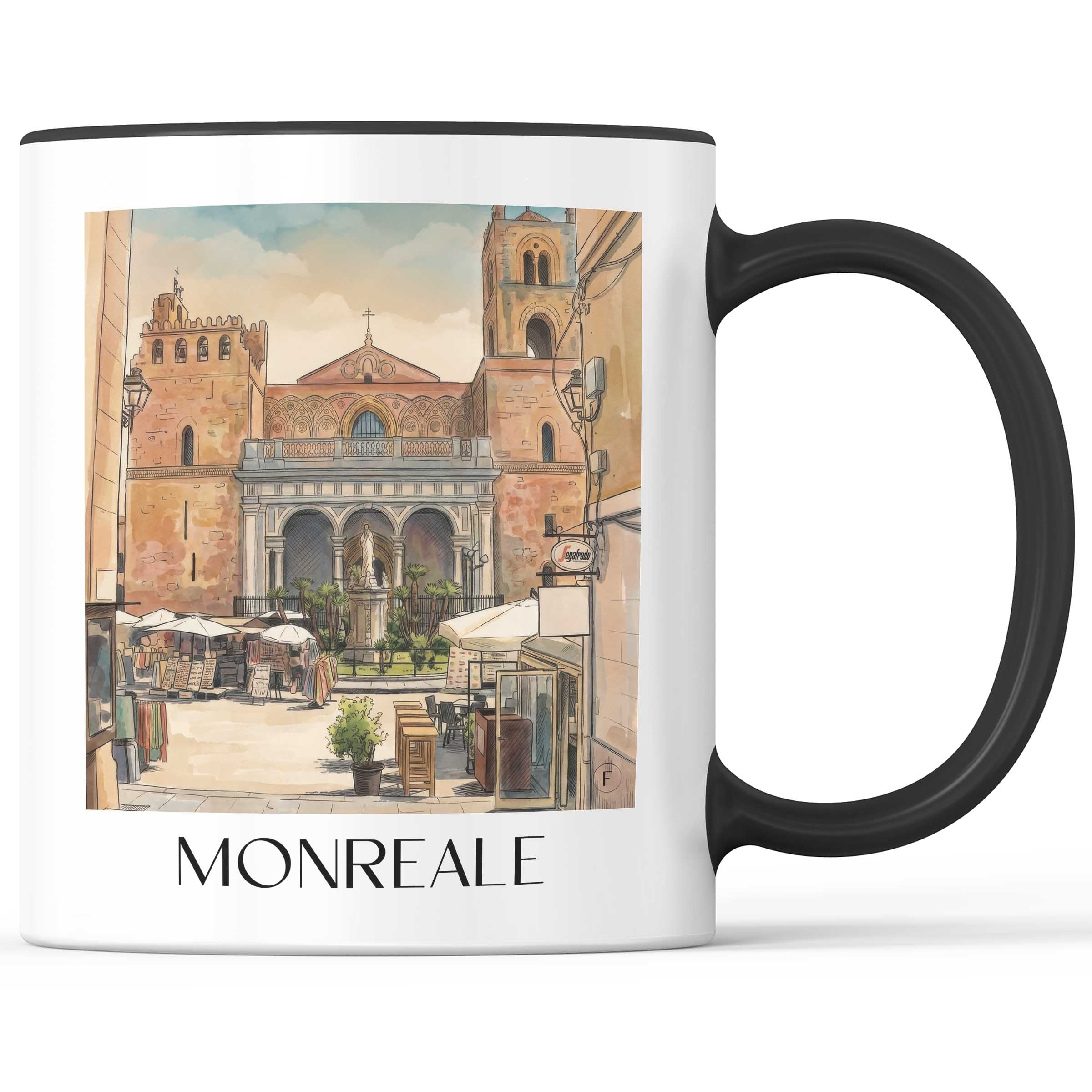 Monreale Kaffeebecher - Sizilien - Italien Becher - Kaffeetasse im Aquarell Stil