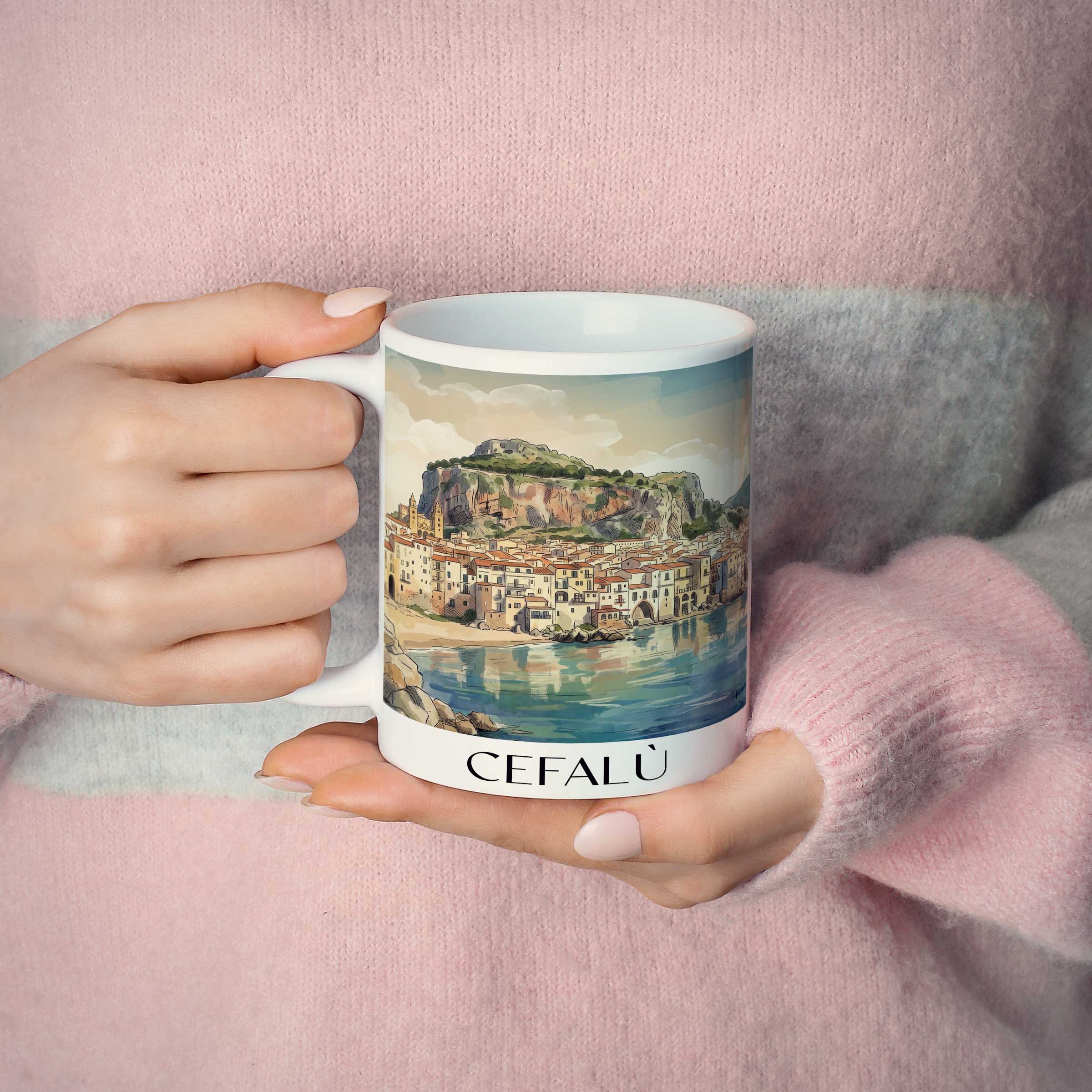 cefalù--sizilien-italien-kaffeebecher-aquarell