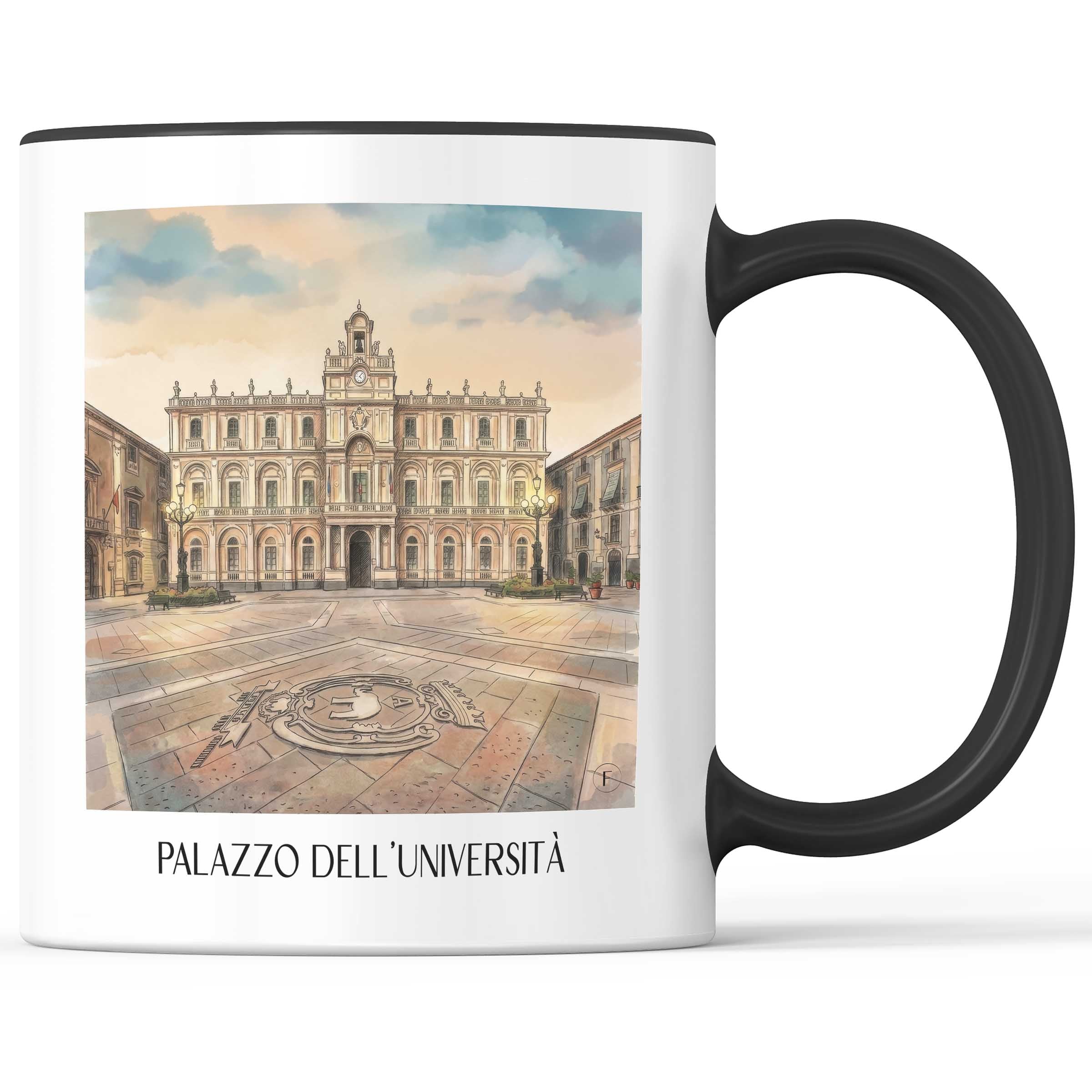Palazzo dell´Università Kaffeebecher - Catania - Italien Becher - Kaffeetasse im Aquarell Stil