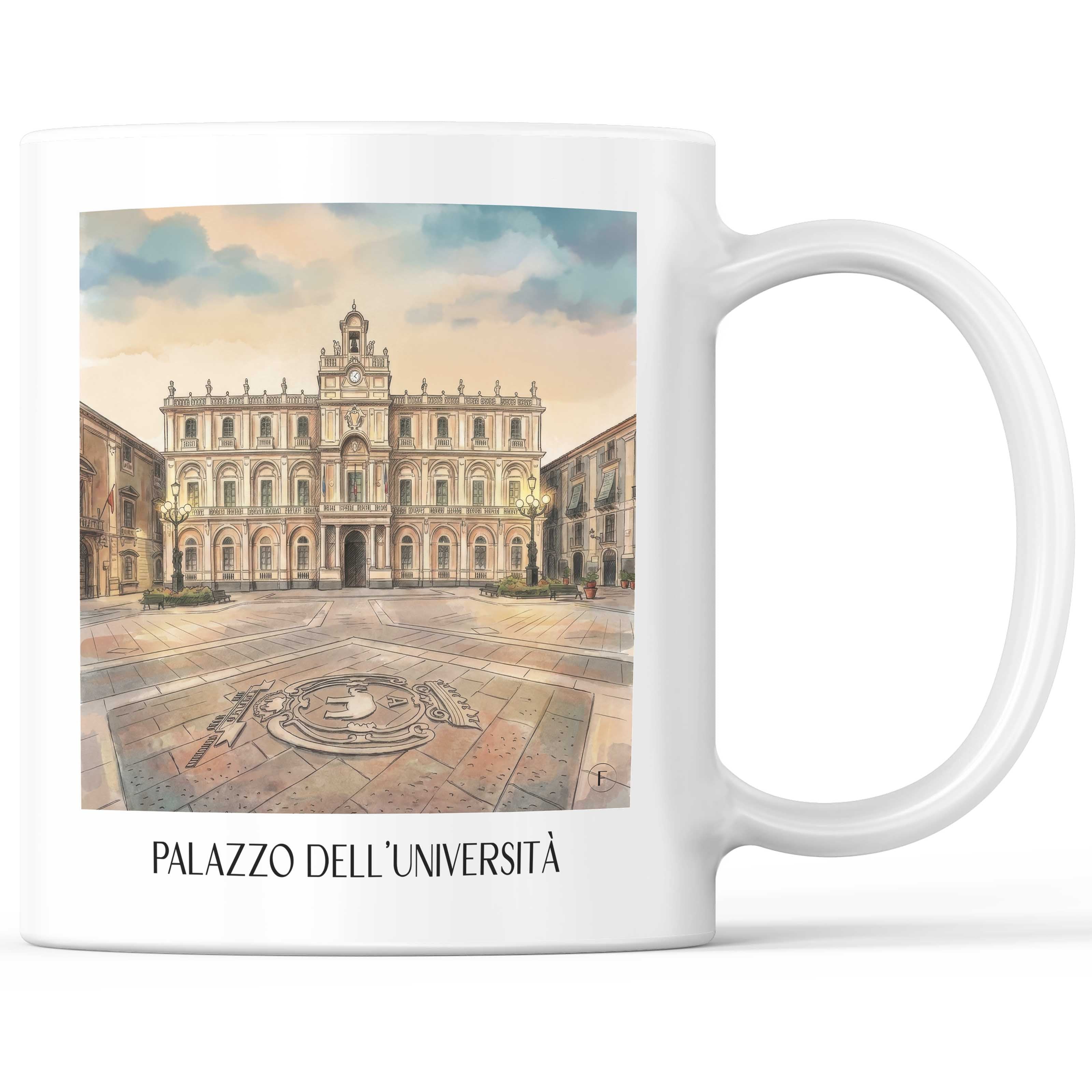 Palazzo dell´Università Kaffeebecher - Catania - Italien Becher - Kaffeetasse im Aquarell Stil