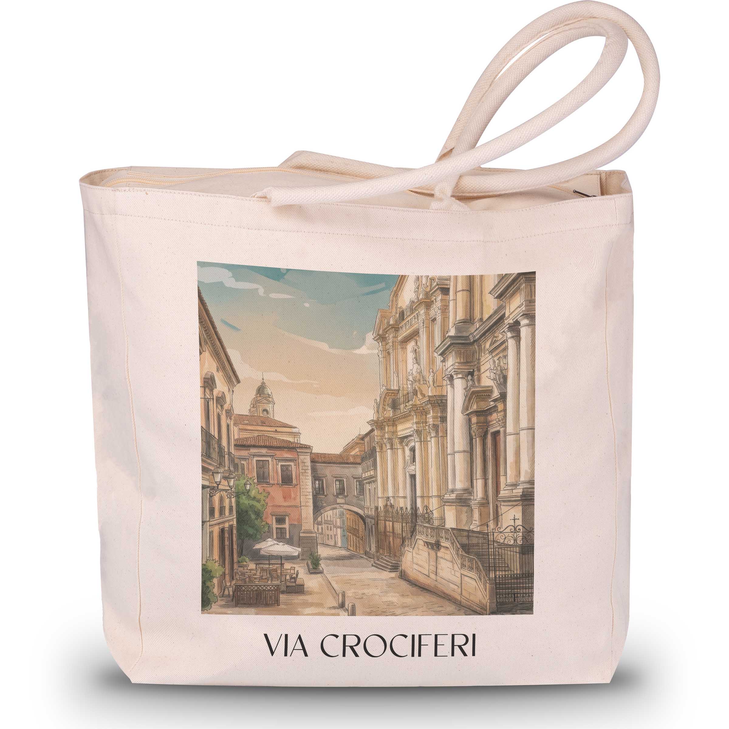 via-crociferi-catania-italien-einkaufstasche-aquarell