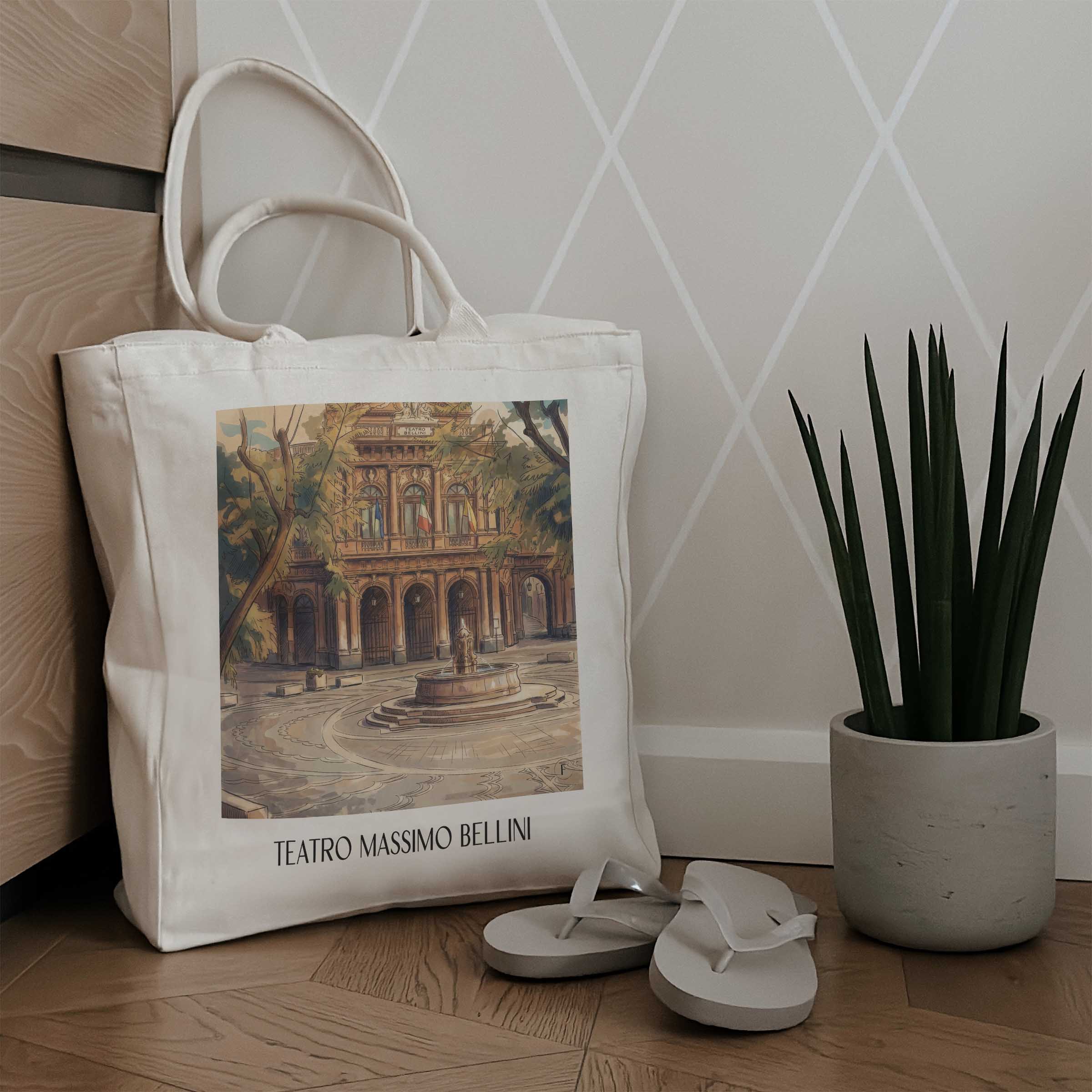 teatro-massimo-bellini-catania-italien-einkaufstasche-aquarell