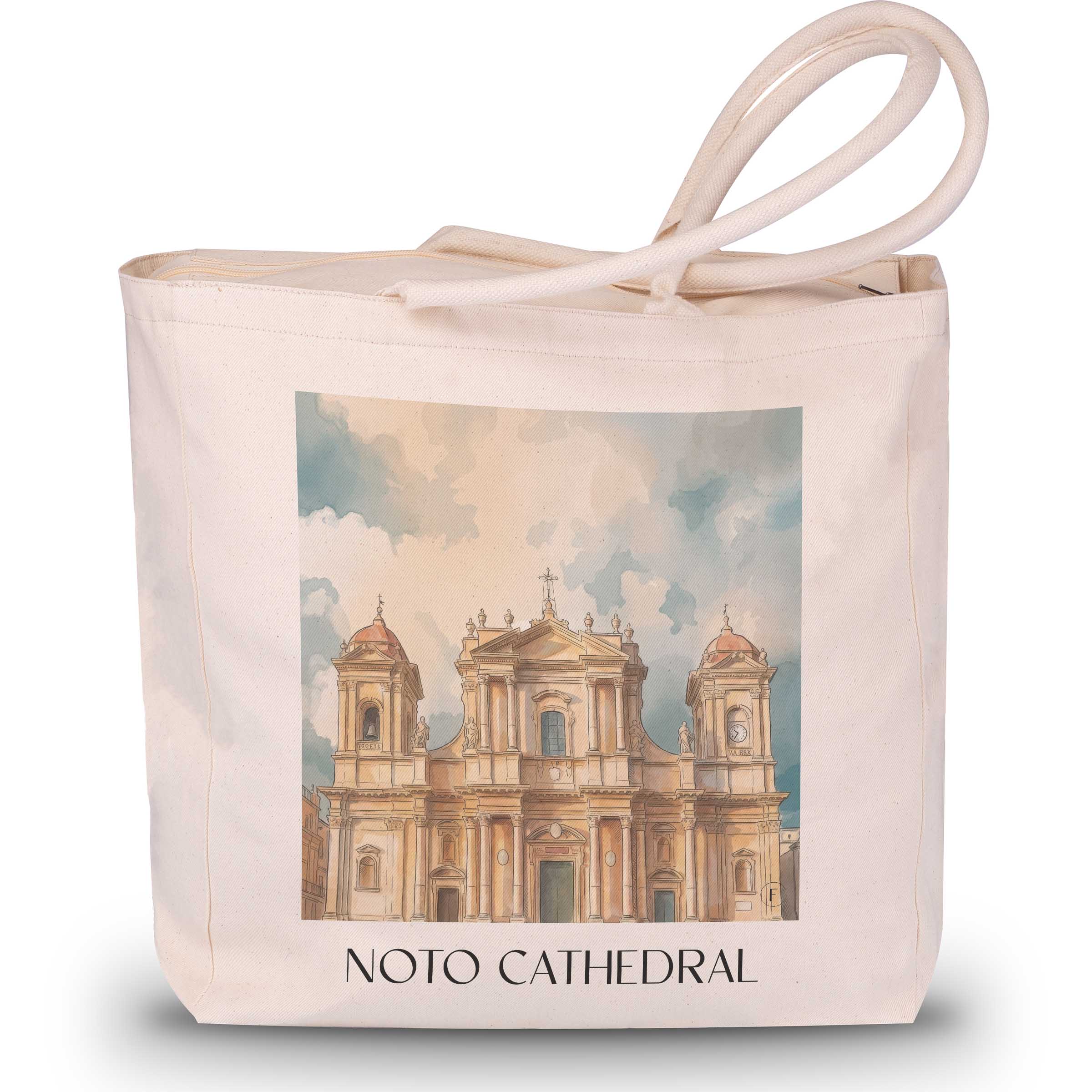 Kathedrale von Noto Shopping Tasche - Sizilien - Italien Tote Bag - Einkaufstasche im Aquarell Stil