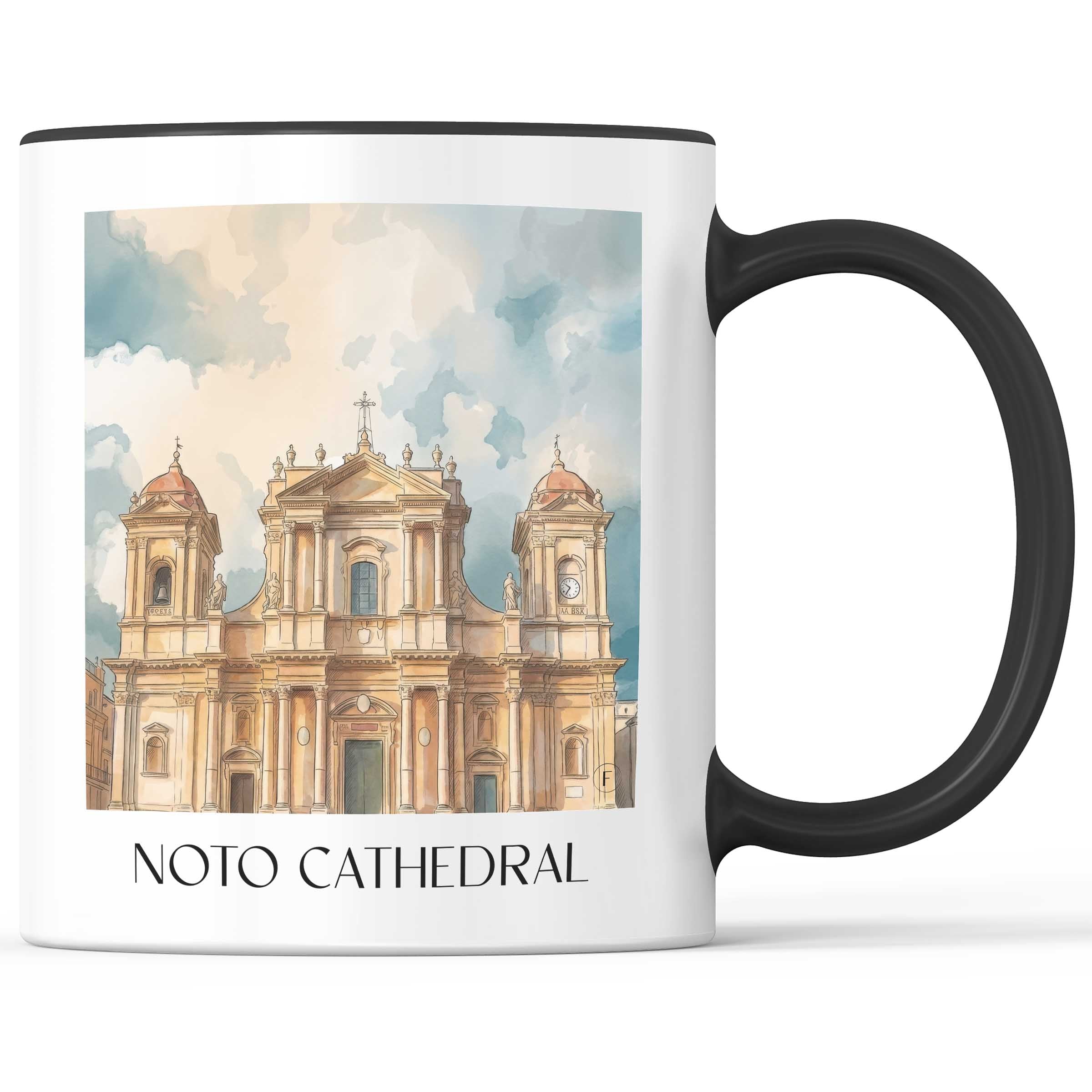 Kathedrale von Noto Kaffeebecher - Sizilien - Italien Becher - Kaffeetasse im Aquarell Stil
