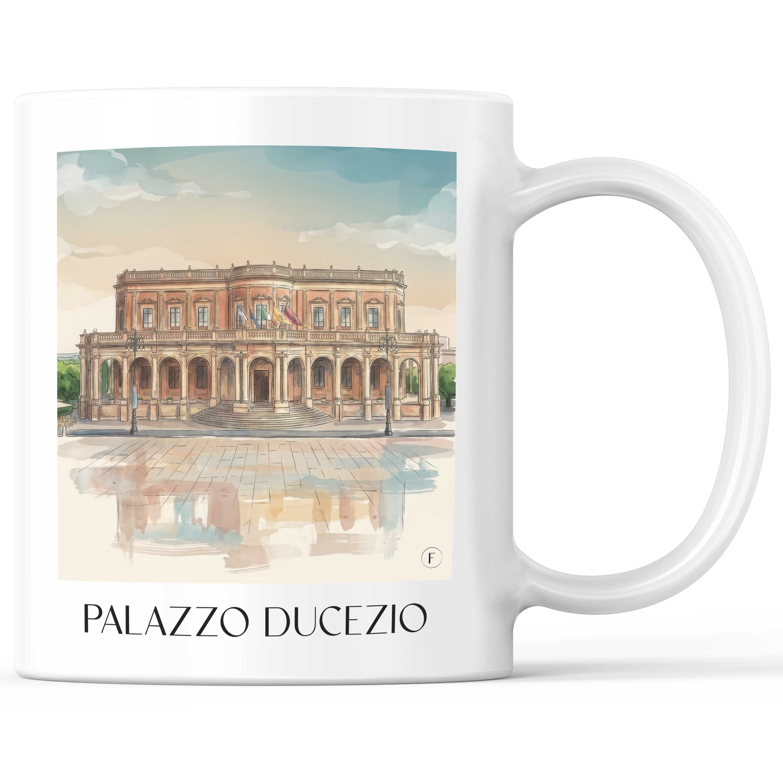 Palazzo Ducezio Kaffeebecher - Noto - Italien Becher - Kaffeetasse im Aquarell Stil